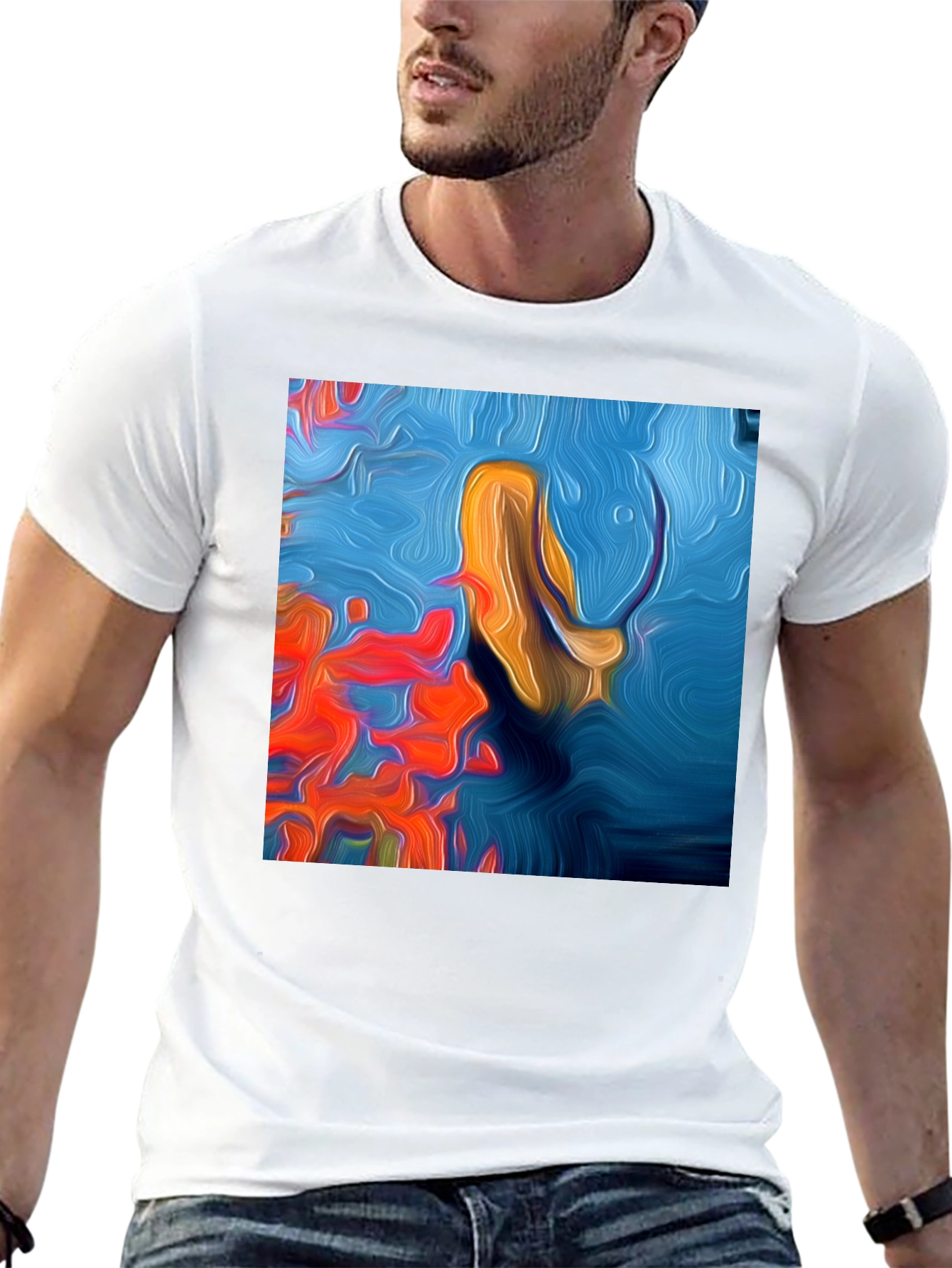 Abstract Ocean Art T-Shirt - Modern Graphic Tee