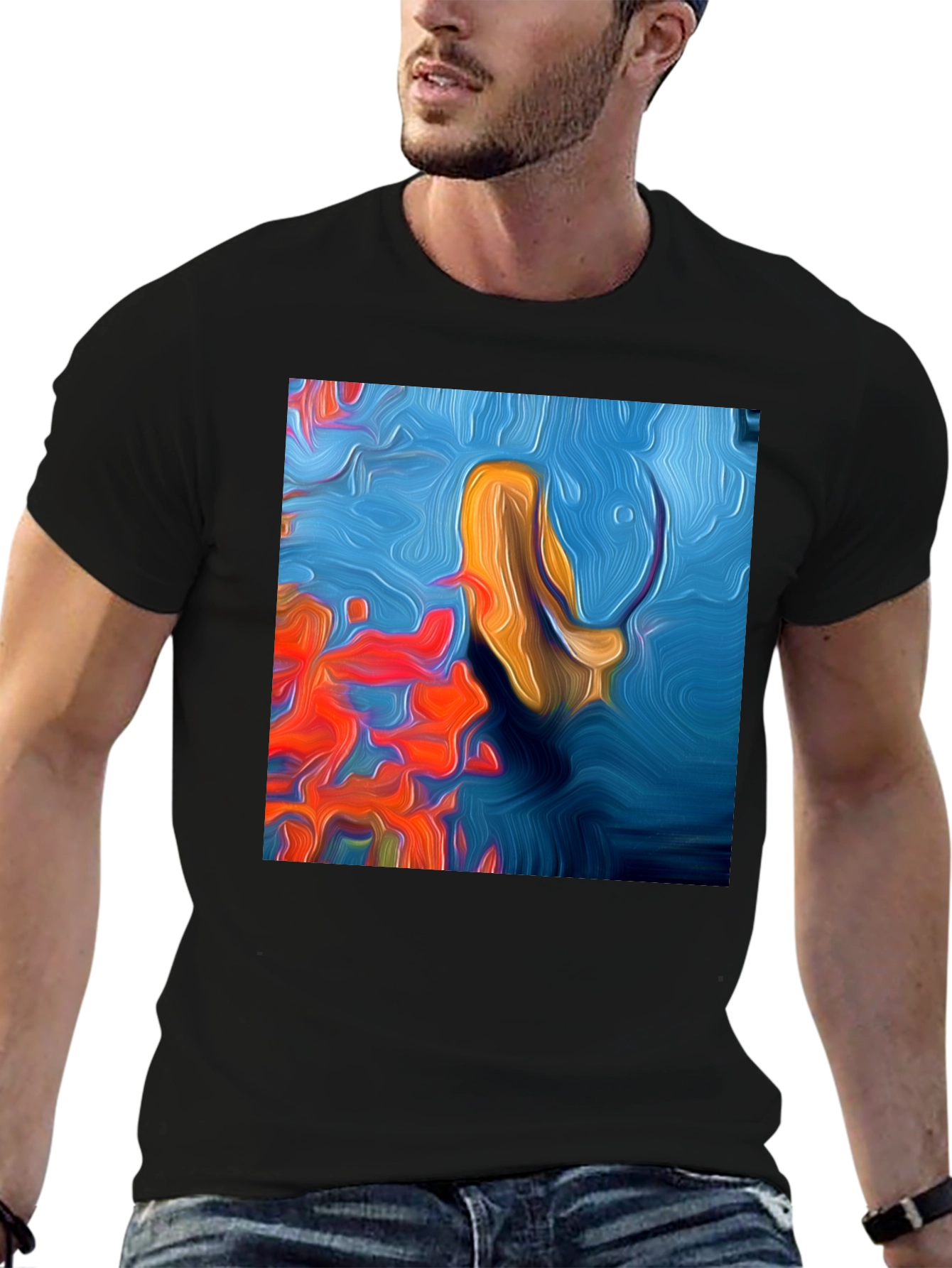 Abstract Ocean Art T-Shirt - Modern Graphic Tee