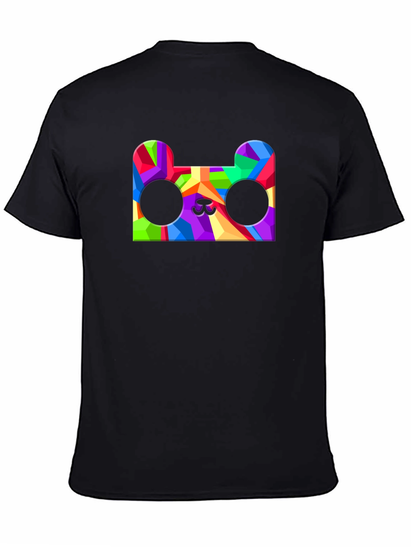 Geometric Bear Head Graphic Tee - Mens Black T-Shirt