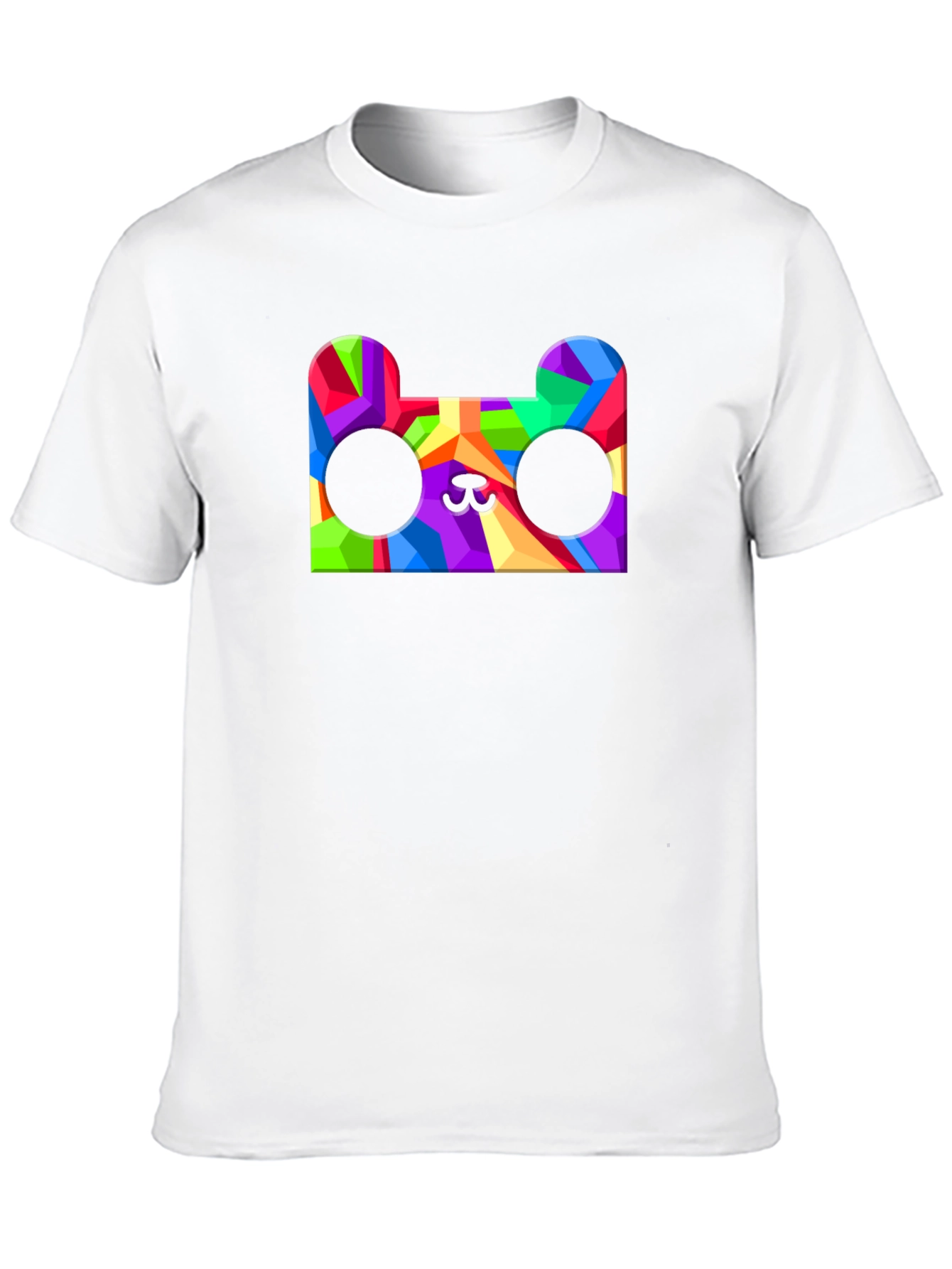 Geometric Bear Head Graphic Tee - Mens Black T-Shirt