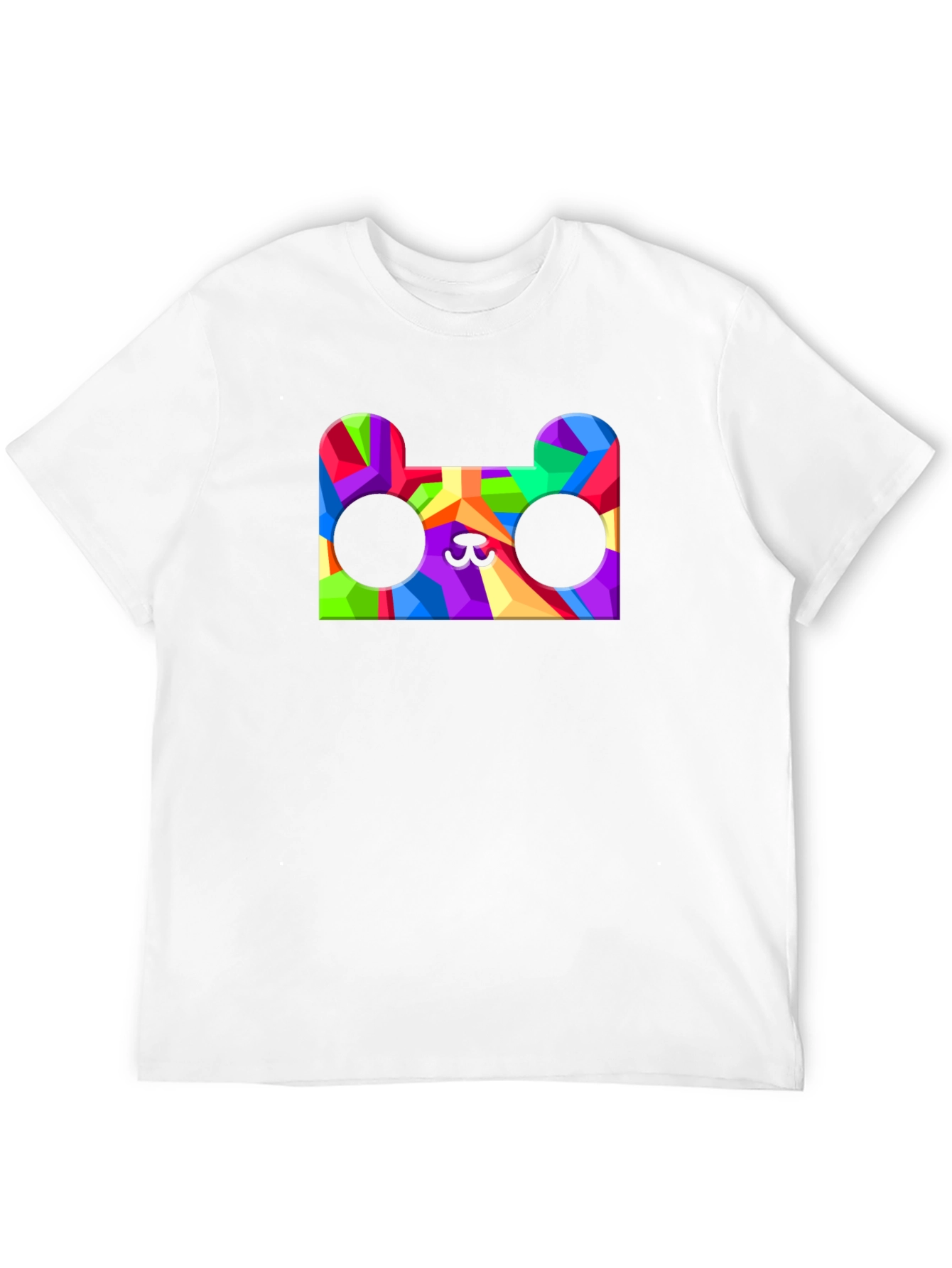 Geometric Bear Head Graphic Tee - Mens Black T-Shirt