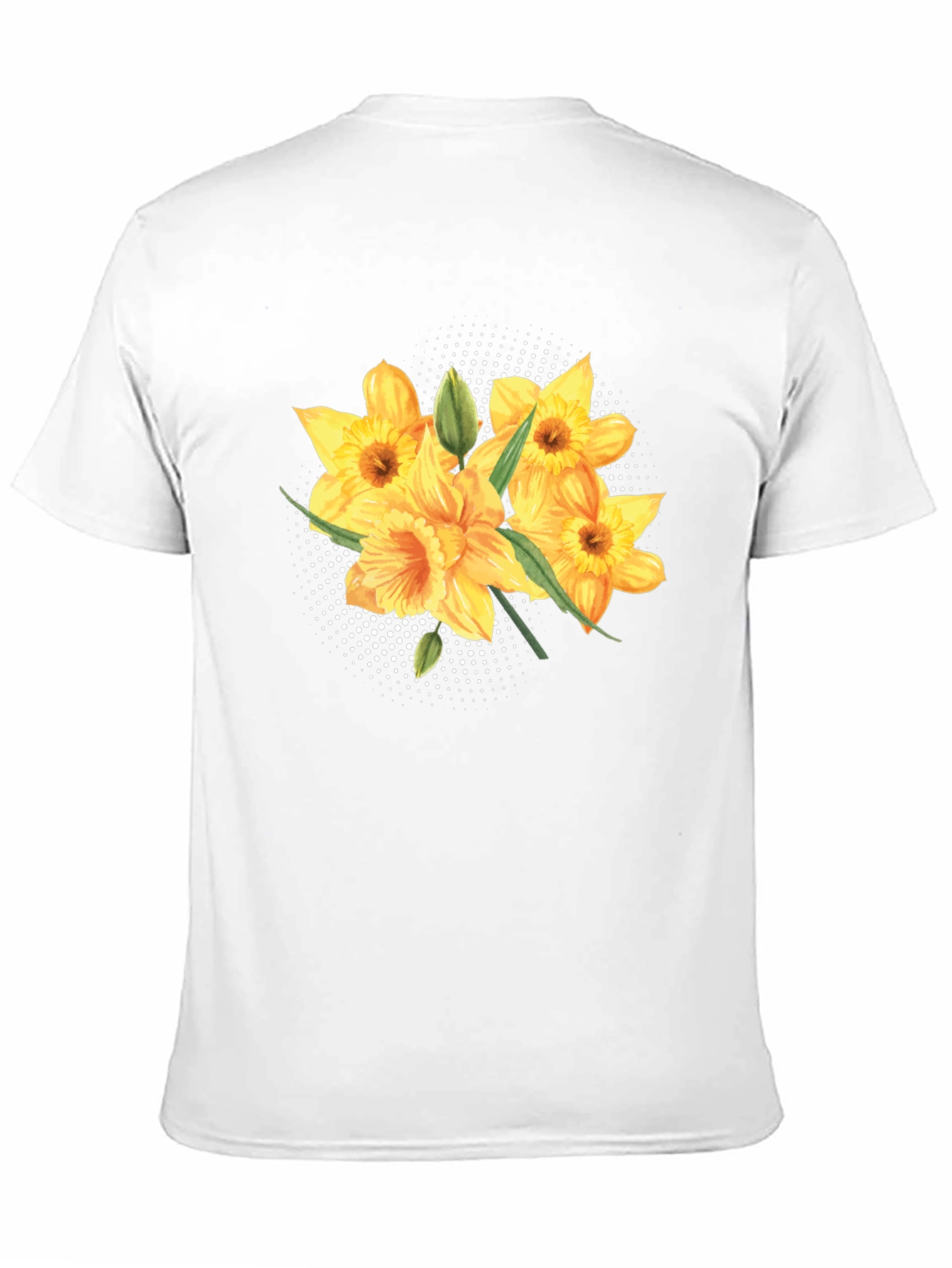 Floral Daffodil Print Black T-Shirt