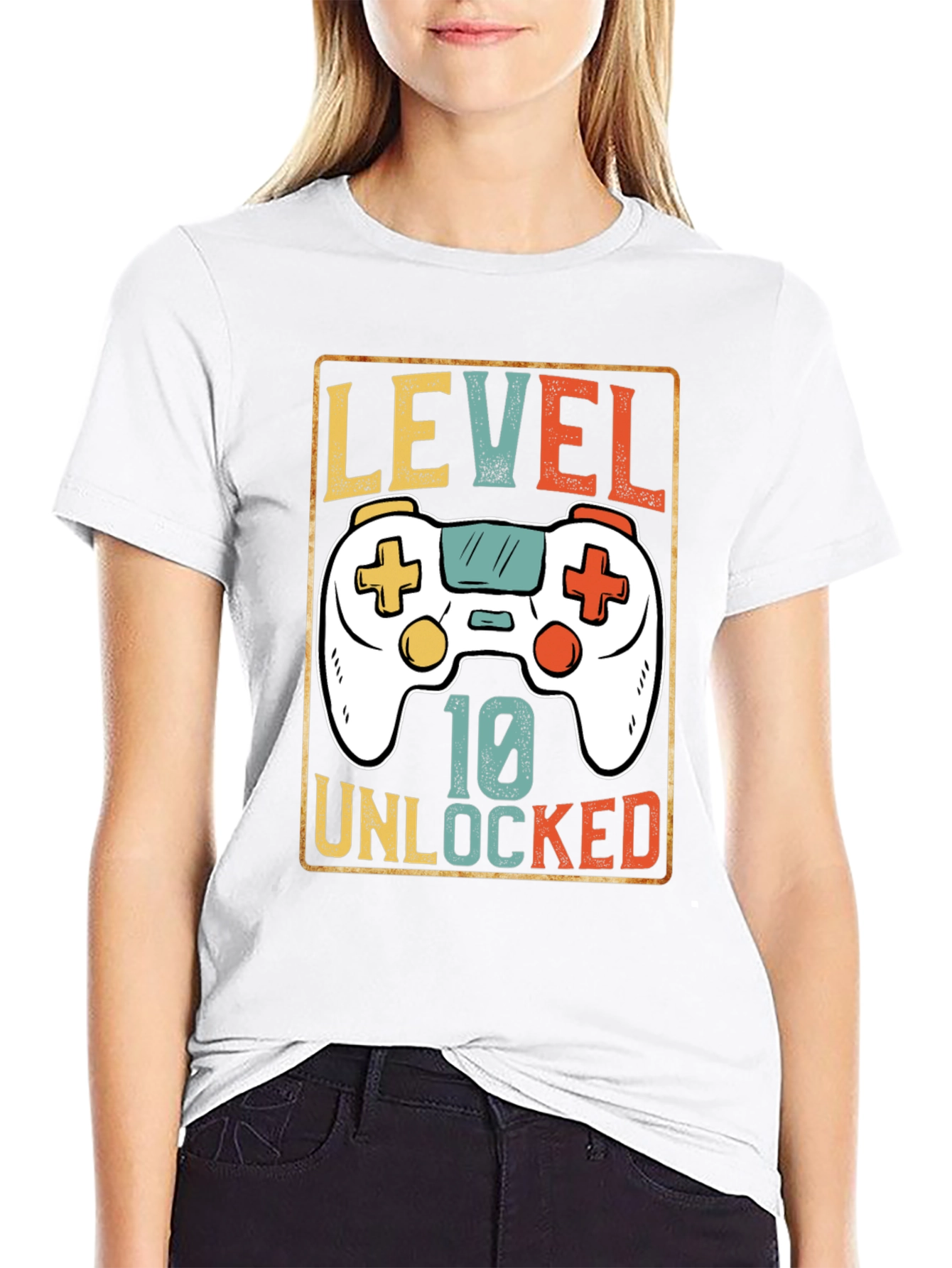 Level 10 Unlocked Gamer T-Shirt - Black
