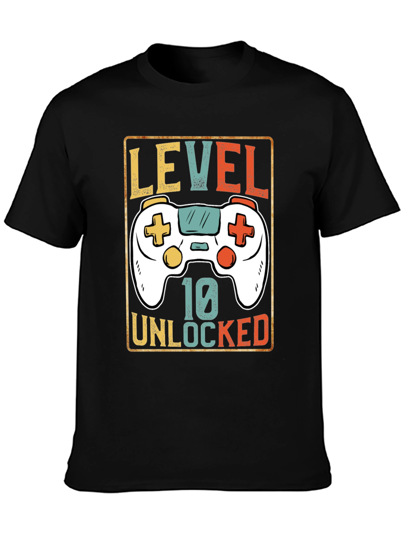 Level 10 Unlocked Gamer T-Shirt - Black