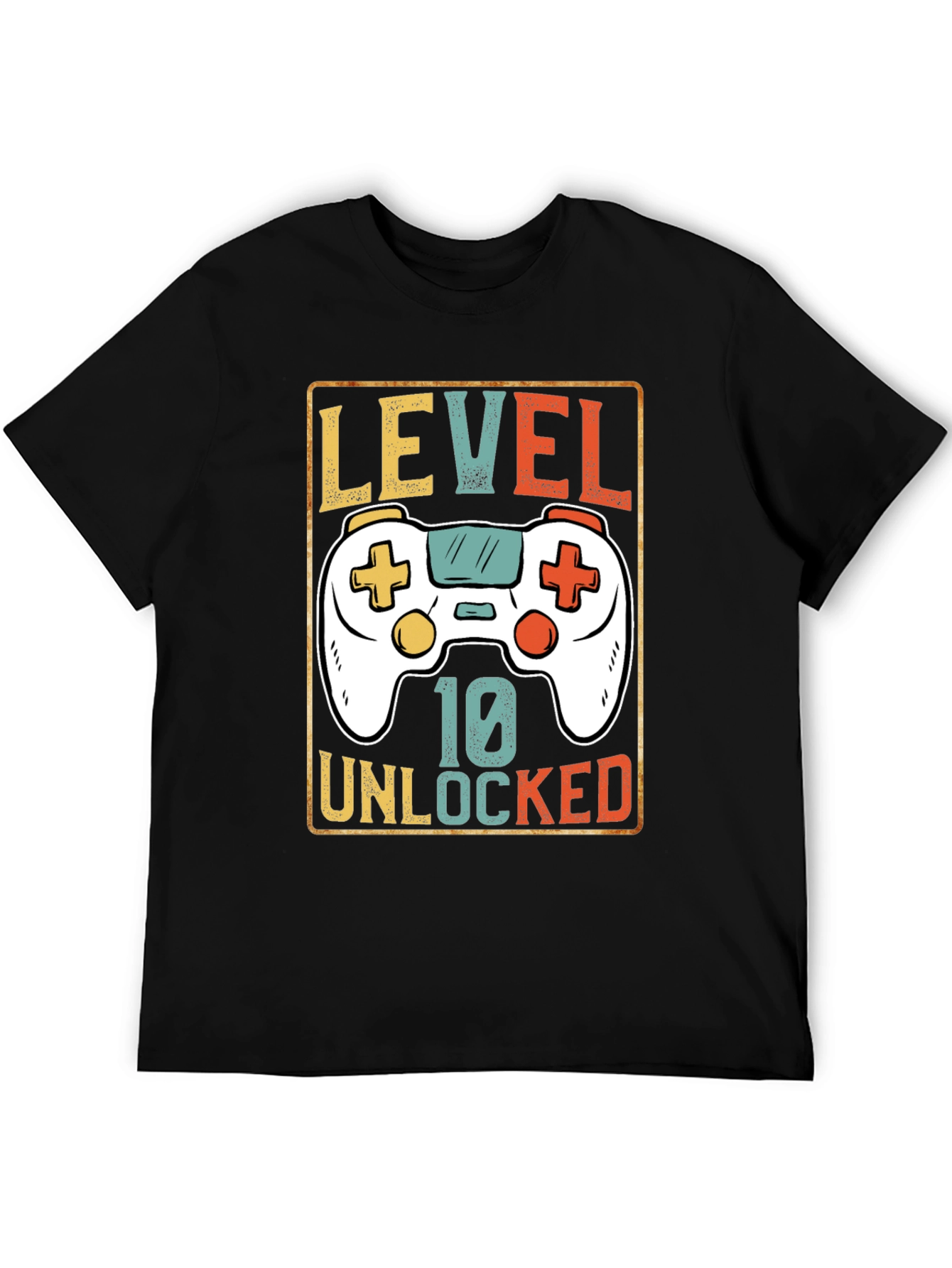 Level 10 Unlocked Gamer T-Shirt - Black