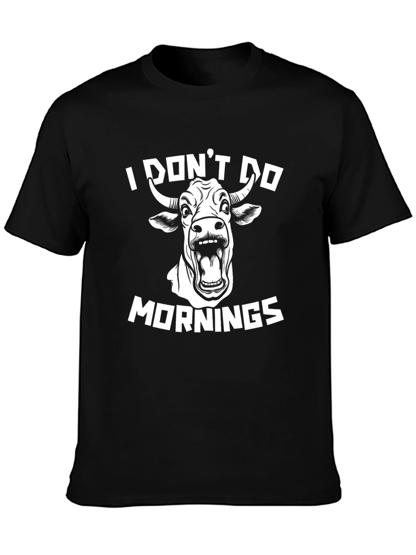 I Dont Do Mornings Cow Graphic Tee