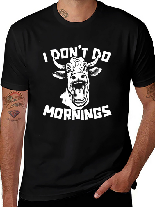 I Dont Do Mornings Cow Graphic Tee