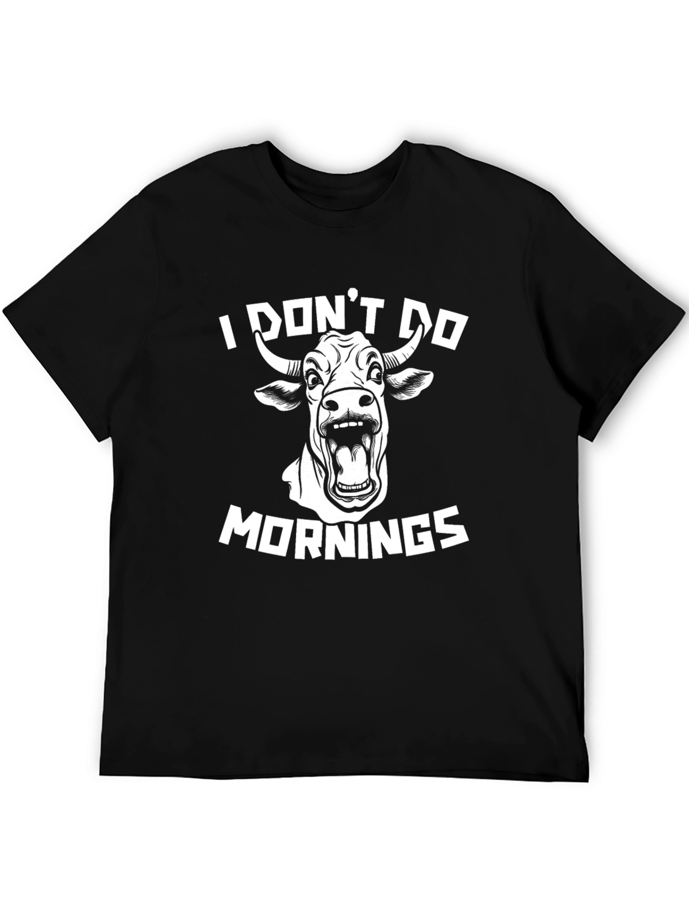 I Dont Do Mornings Cow Graphic Tee