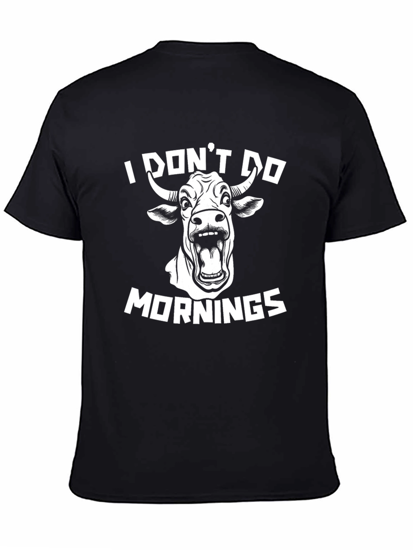 I Dont Do Mornings Cow Graphic Tee