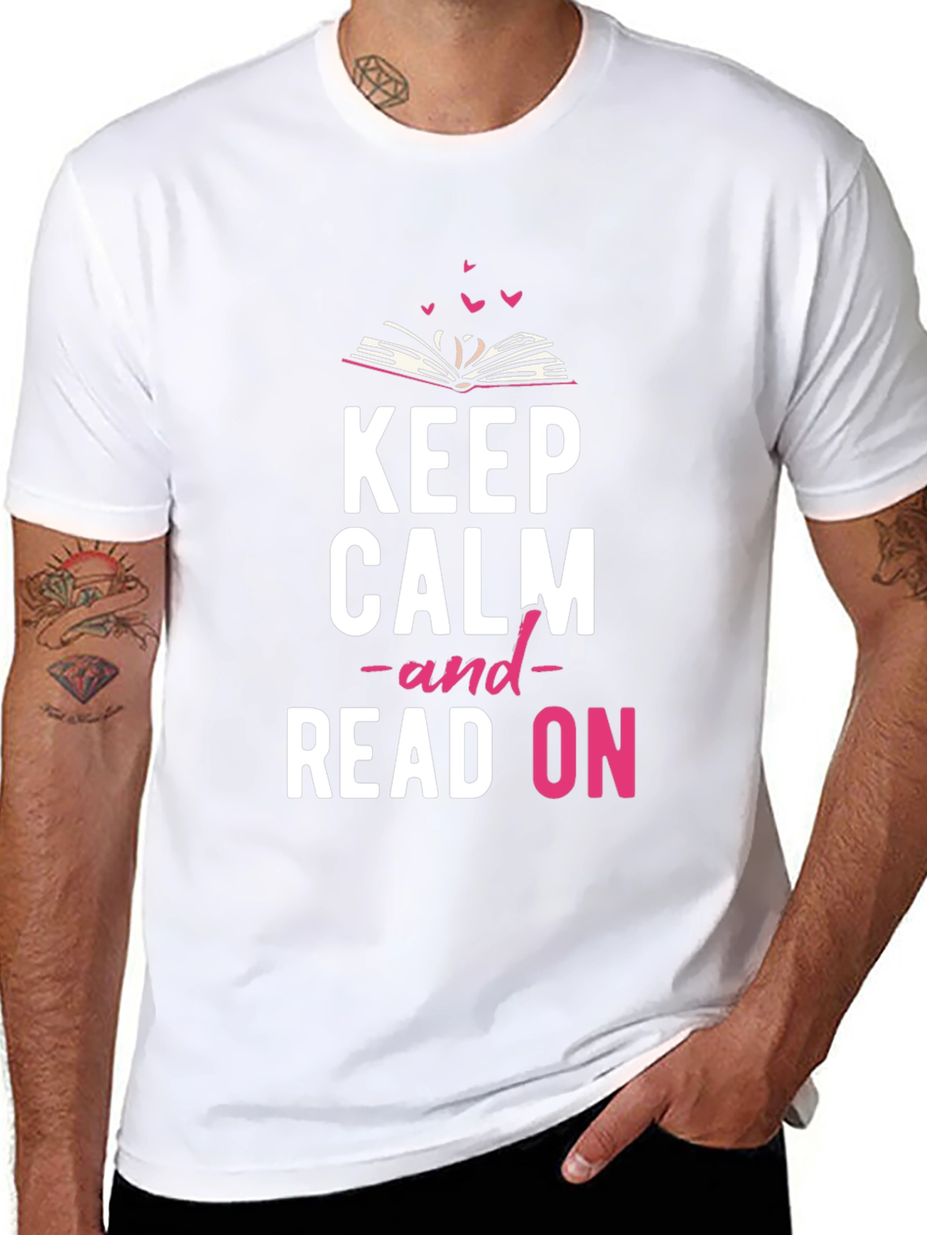 Keep Calm and Read On Black T-Shirt