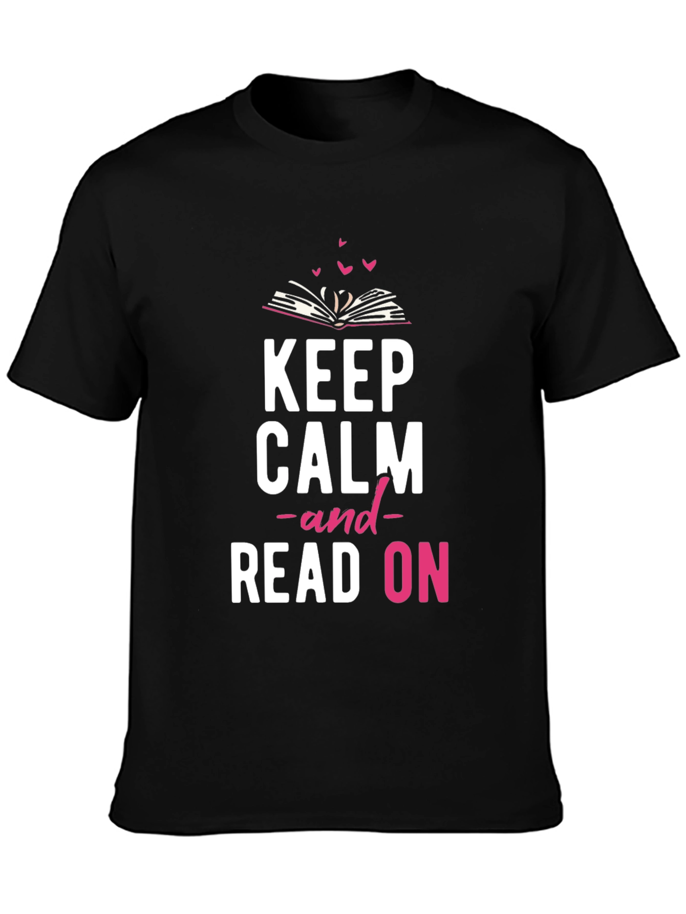 Keep Calm and Read On Black T-Shirt