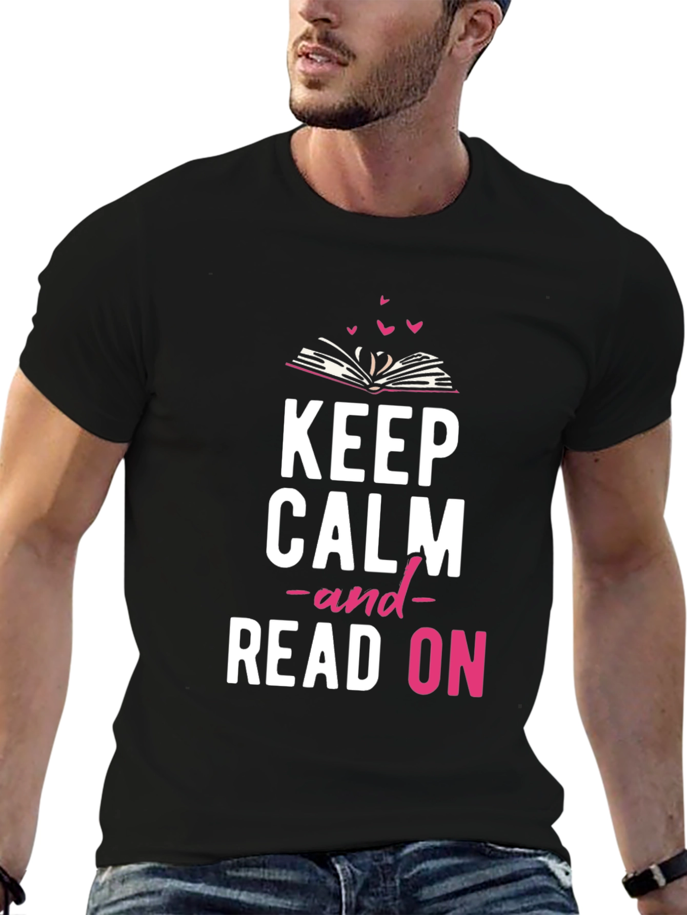 Keep Calm and Read On Black T-Shirt