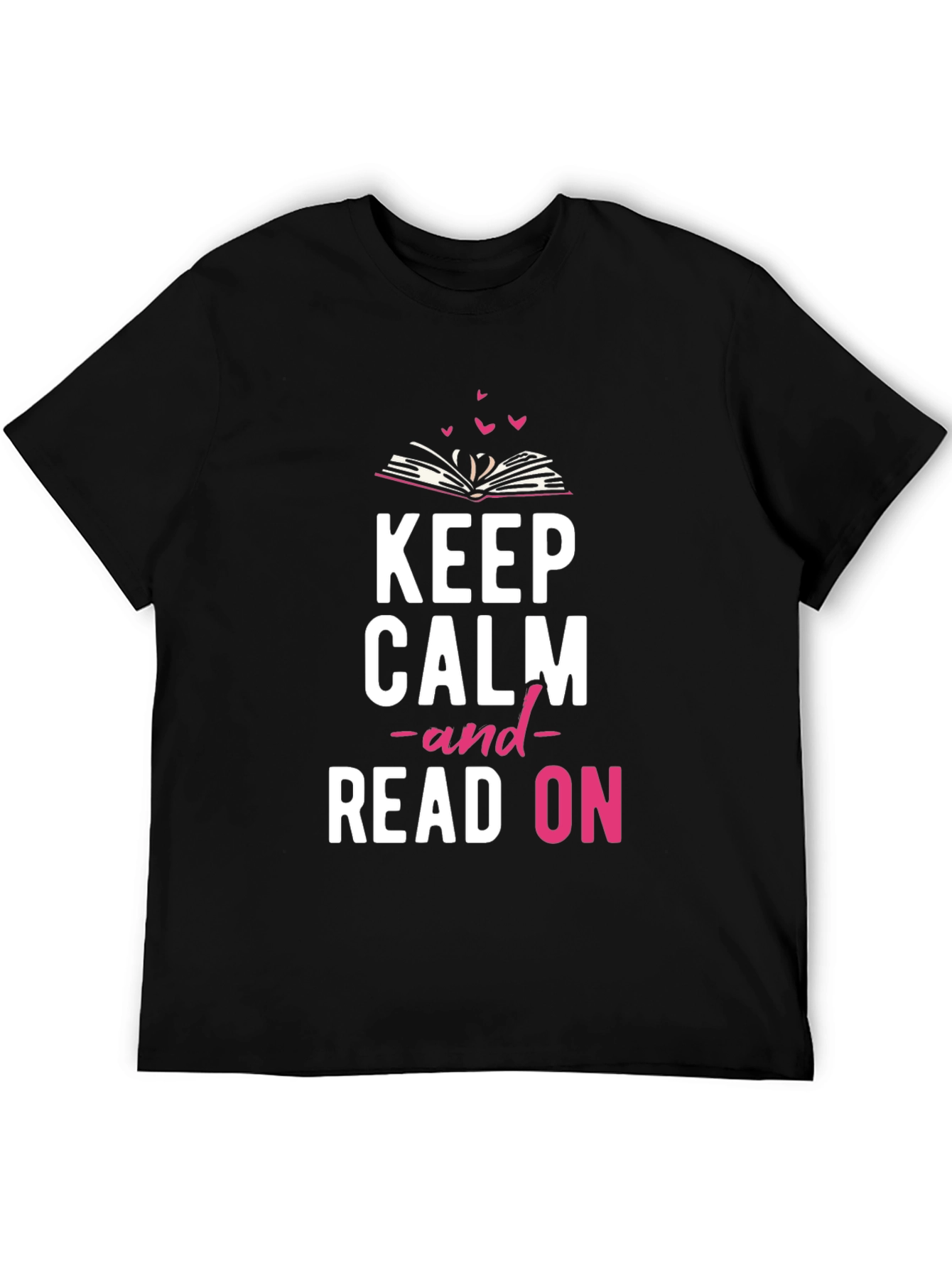 Keep Calm and Read On Black T-Shirt