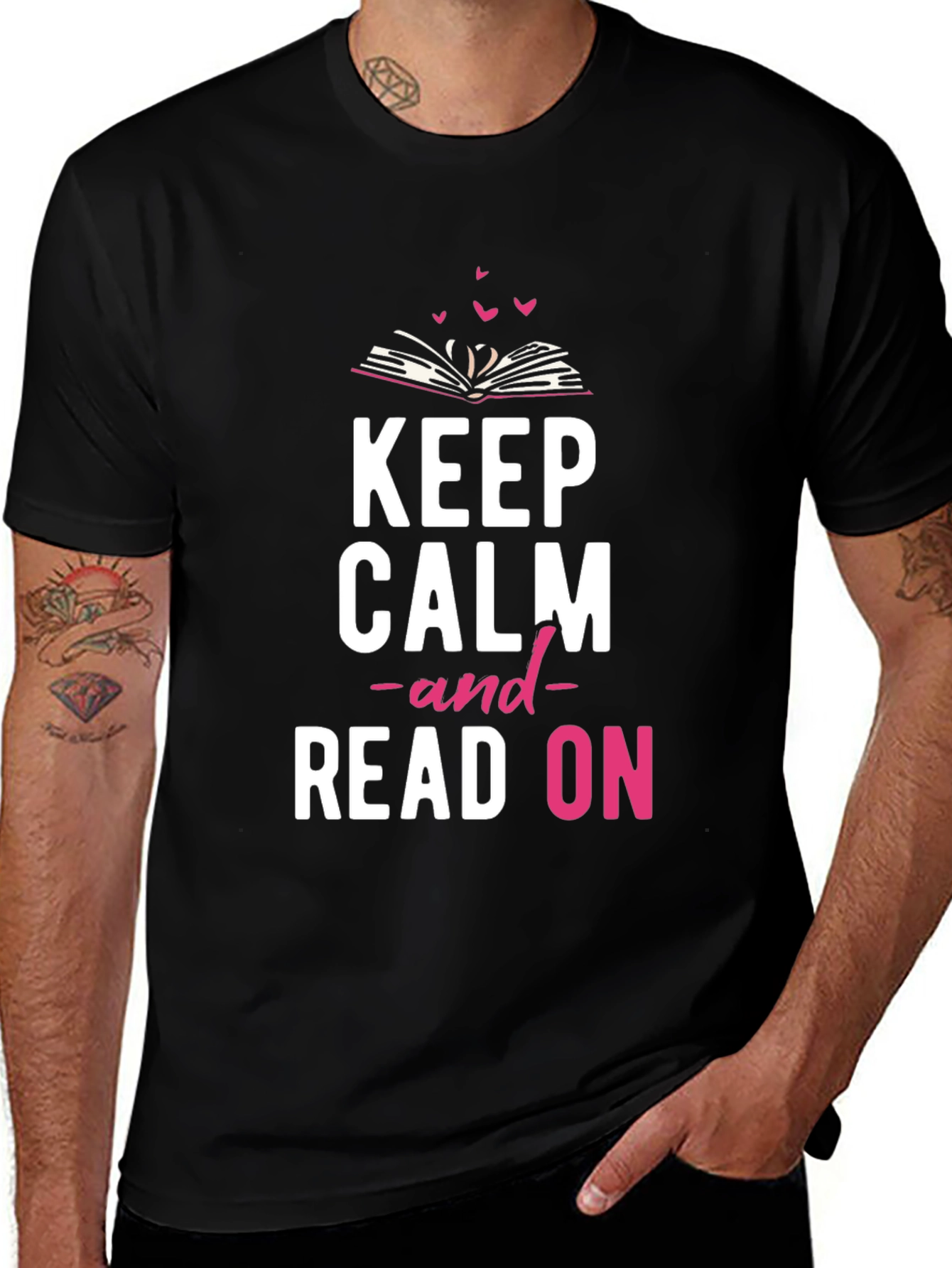 Keep Calm and Read On Black T-Shirt