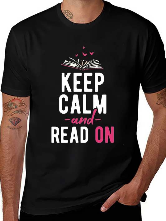 Keep Calm and Read On Black T-Shirt