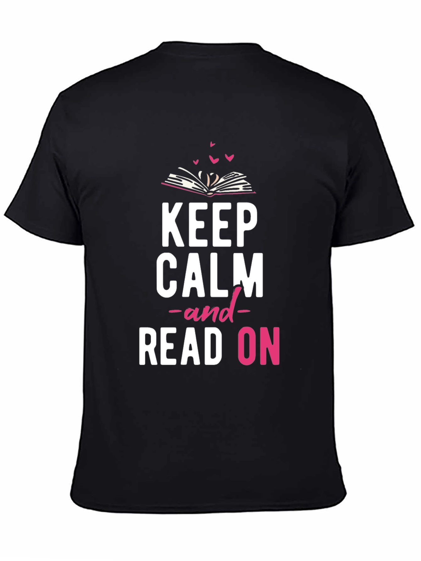 Keep Calm and Read On Black T-Shirt