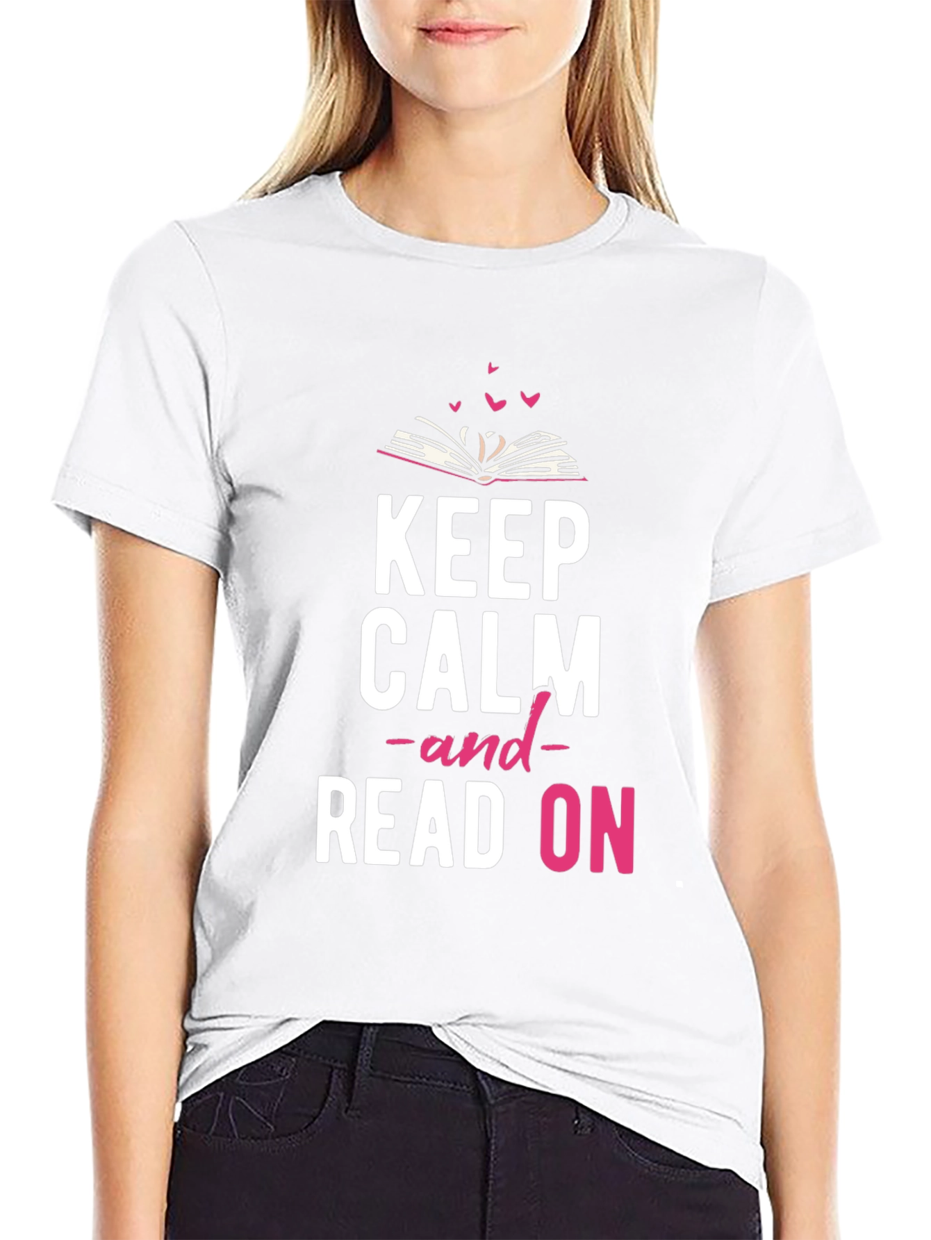 Keep Calm and Read On Black T-Shirt
