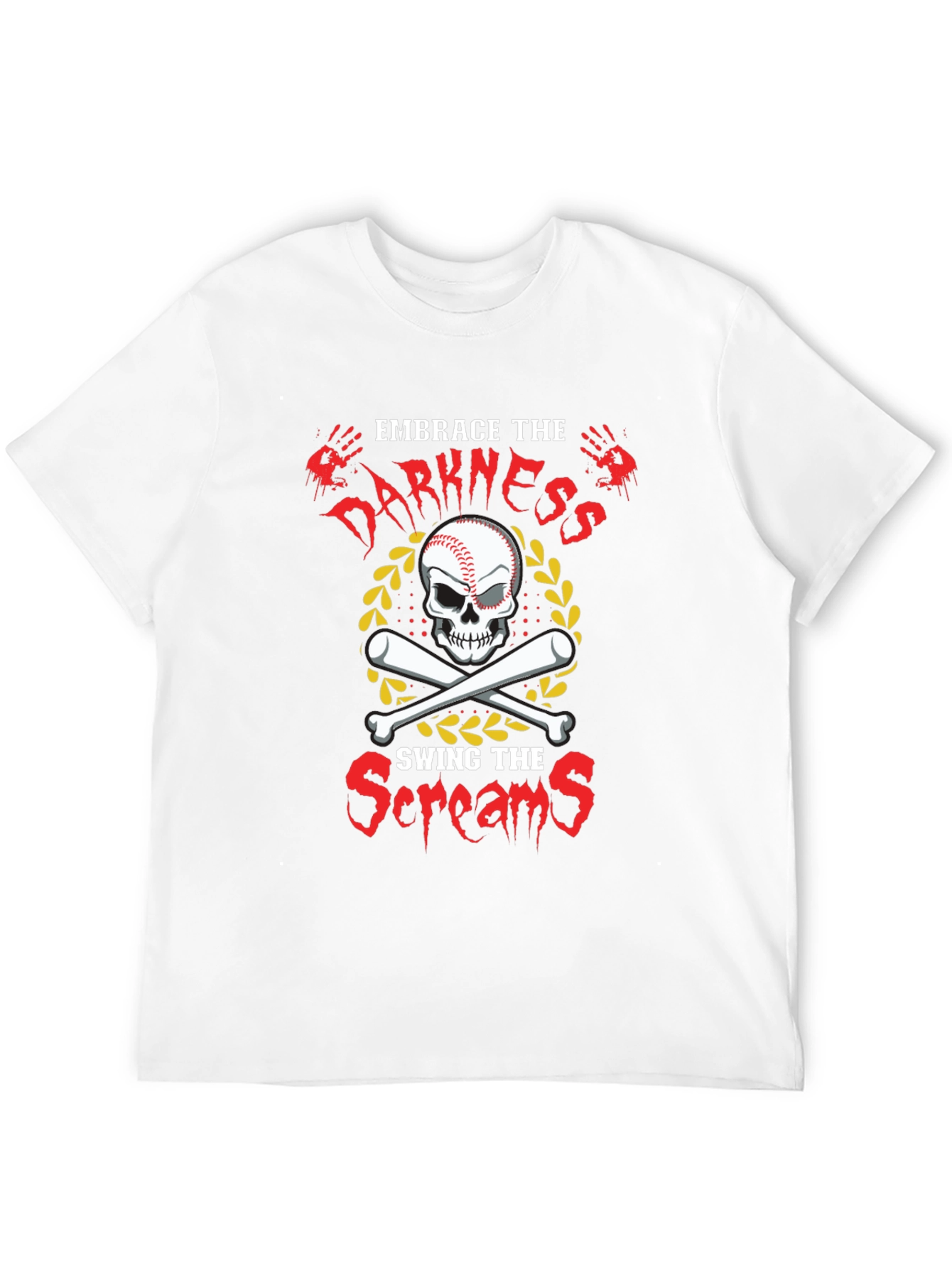 Embrace The Darkness Baseball Graphic T-Shirt