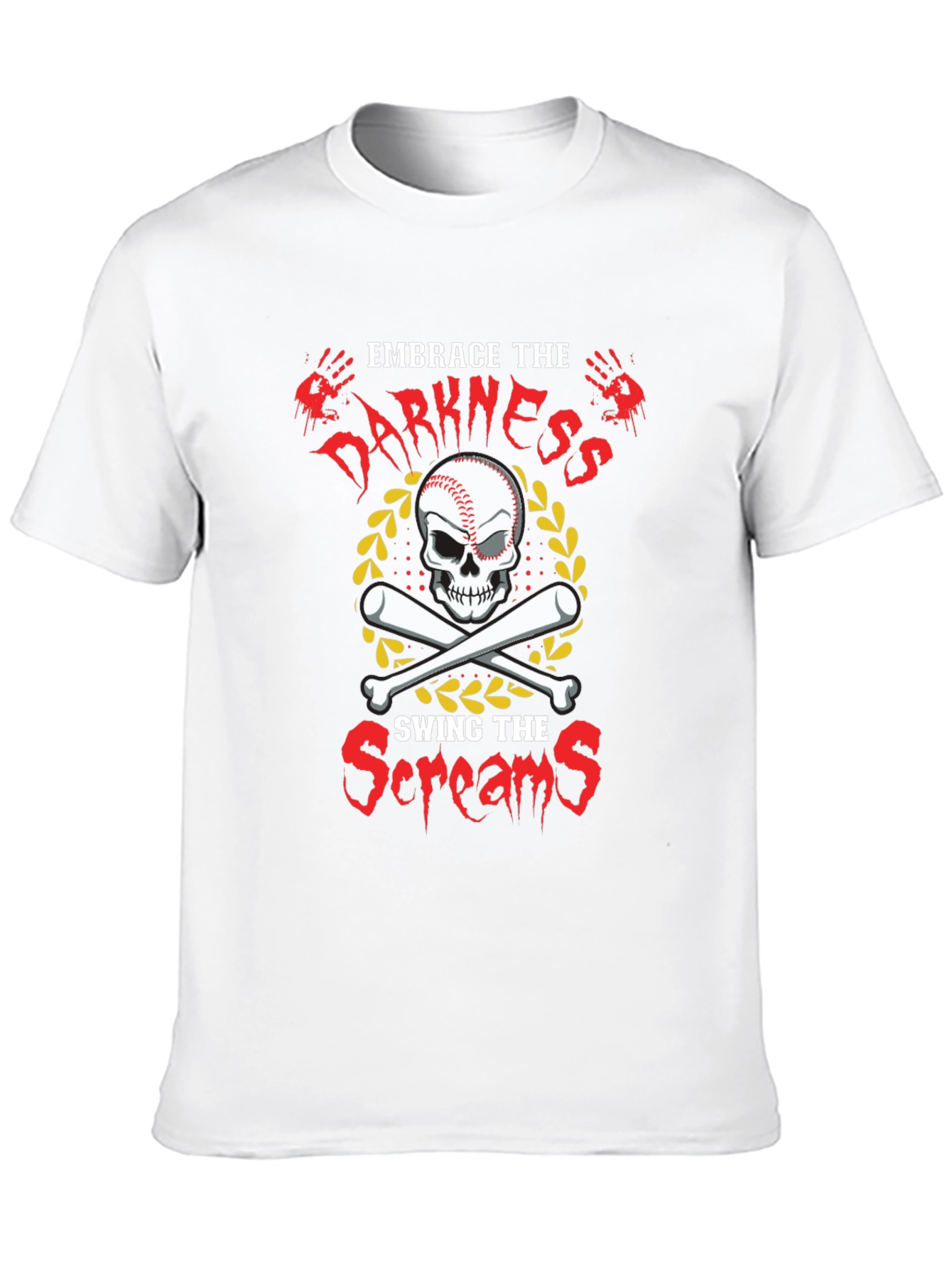 Embrace The Darkness Baseball Graphic T-Shirt