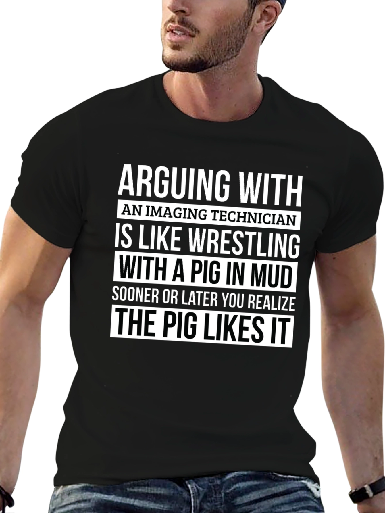 Imaging Technician Pig Wrestling T-Shirt