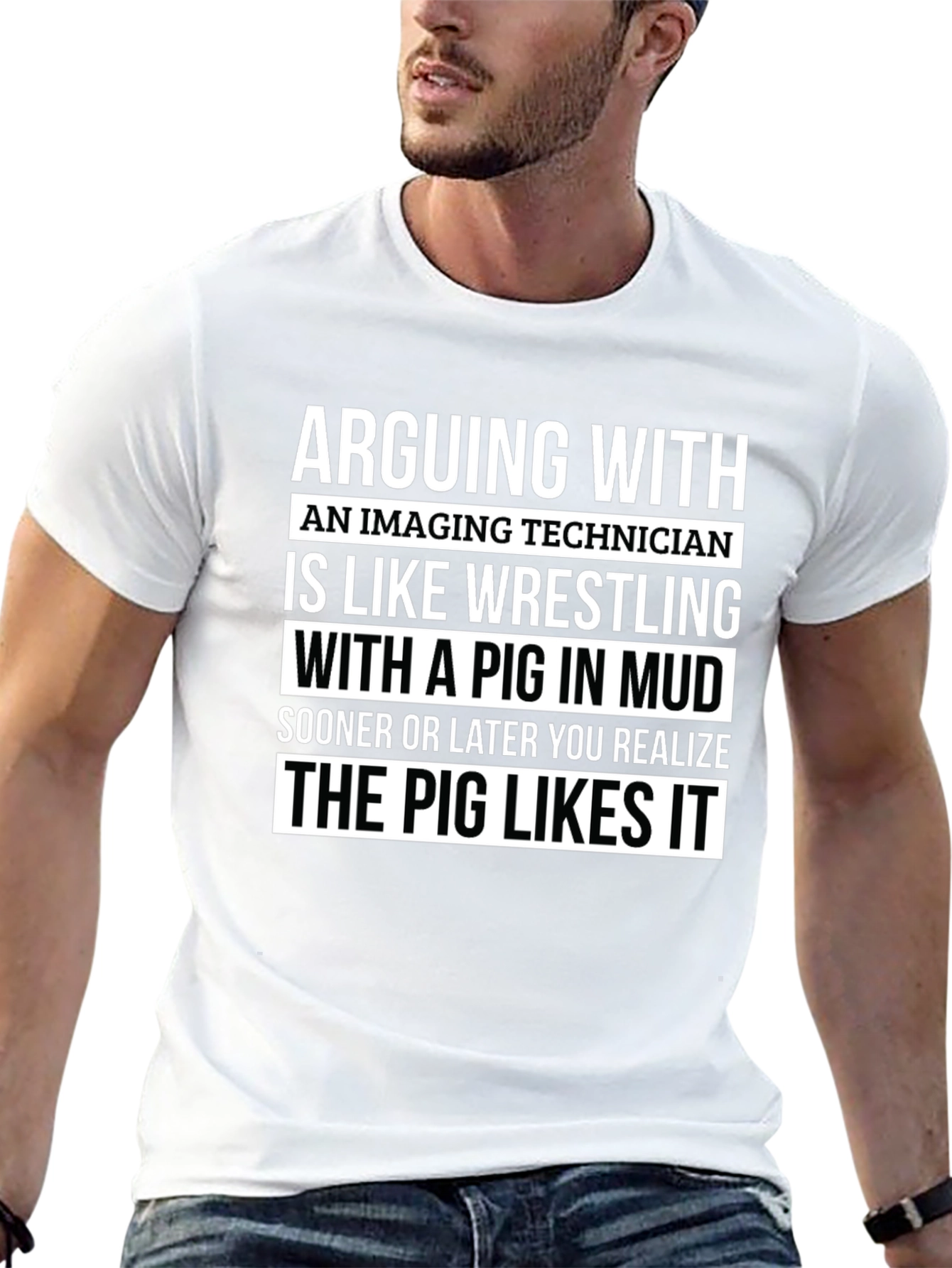Imaging Technician Pig Wrestling T-Shirt