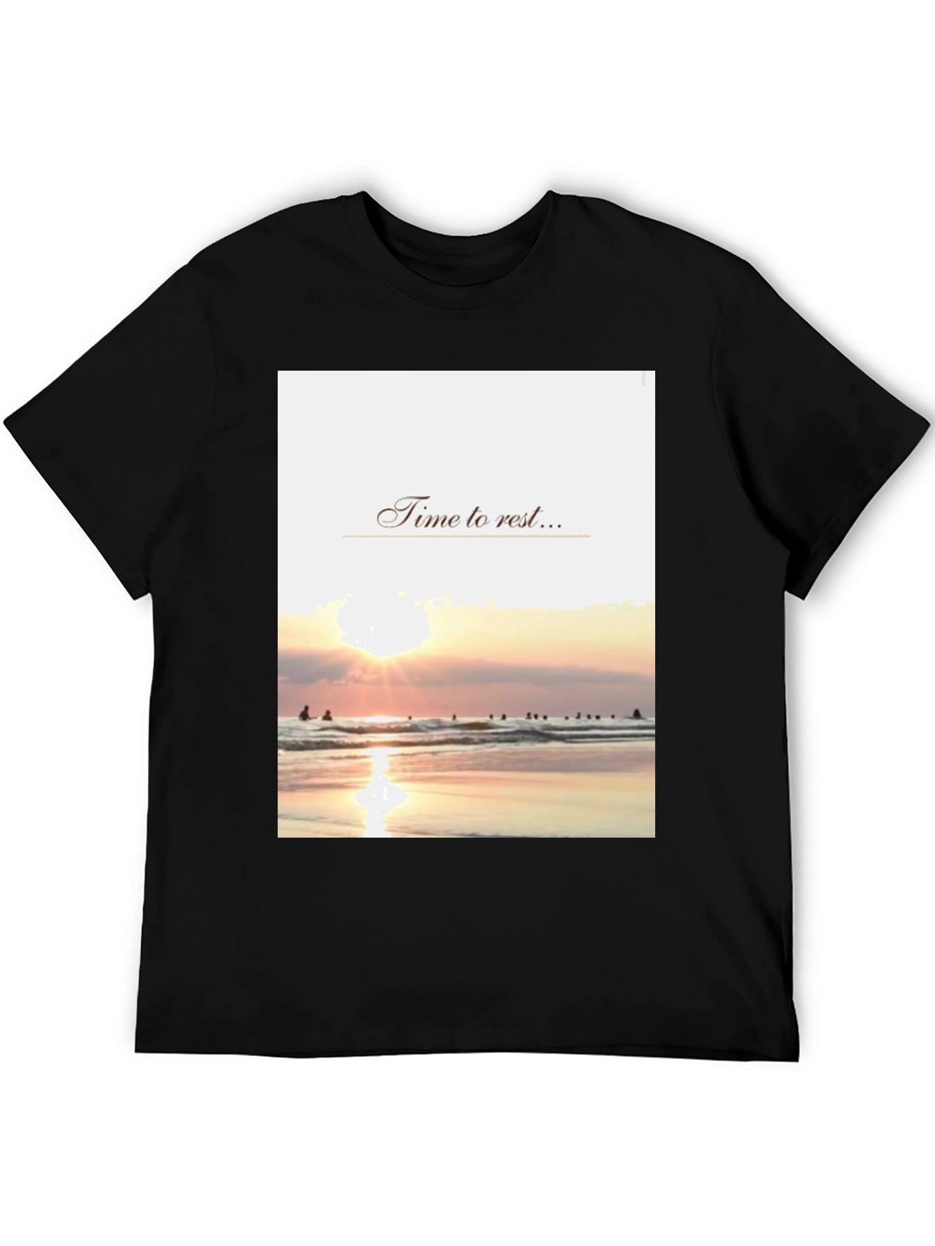 Time to Rest Graphic Tee - Beach Sunset Design