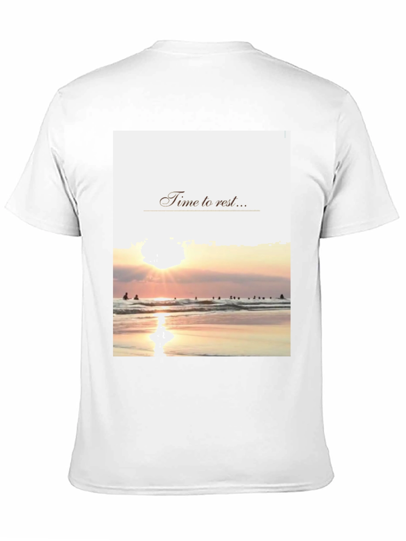 Time to Rest Graphic Tee - Beach Sunset Design