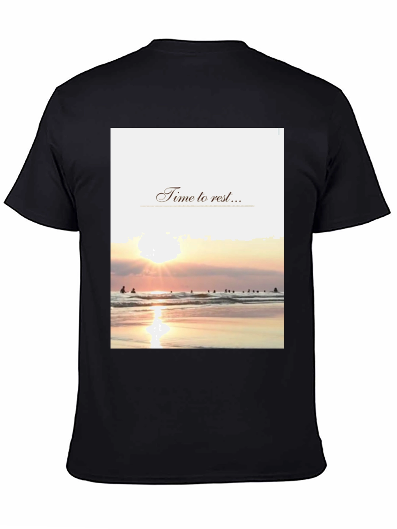 Time to Rest Graphic Tee - Beach Sunset Design