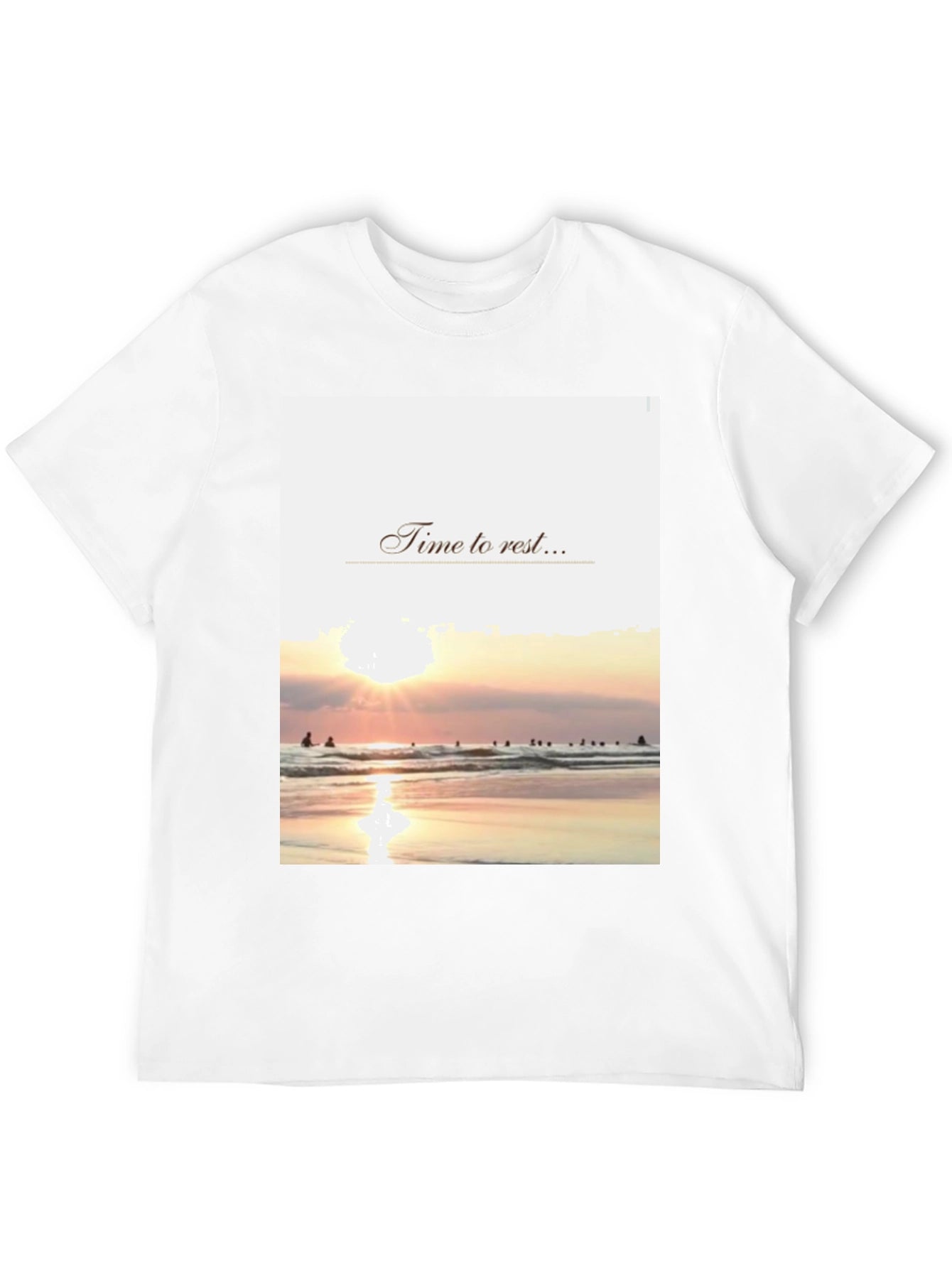 Time to Rest Graphic Tee - Beach Sunset Design