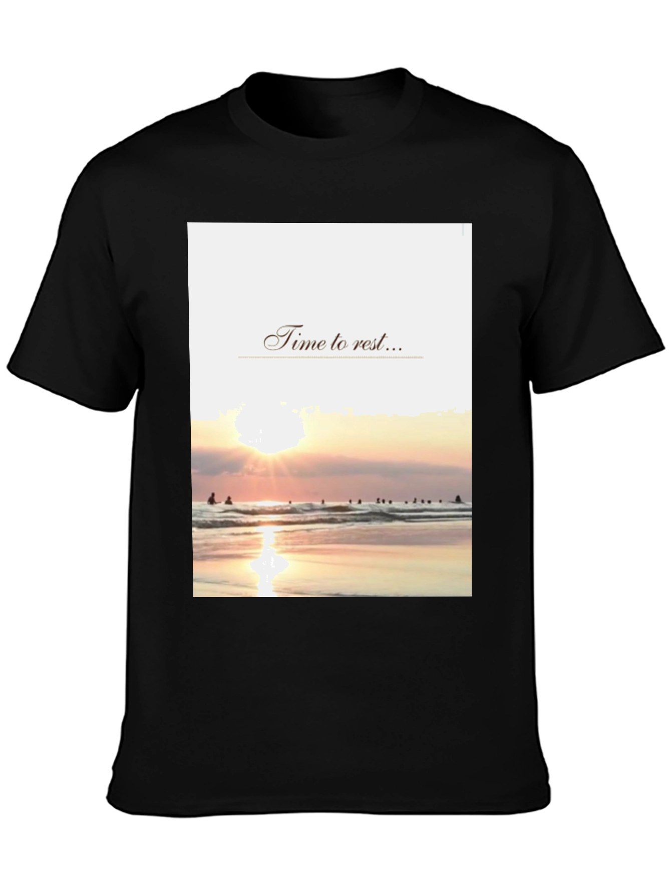 Time to Rest Graphic Tee - Beach Sunset Design