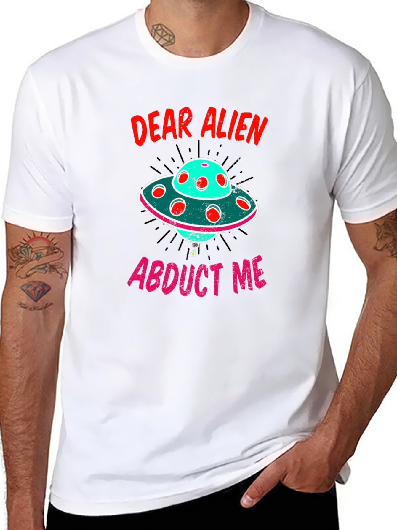Dear Alien Abduct Me Graphic T-Shirt