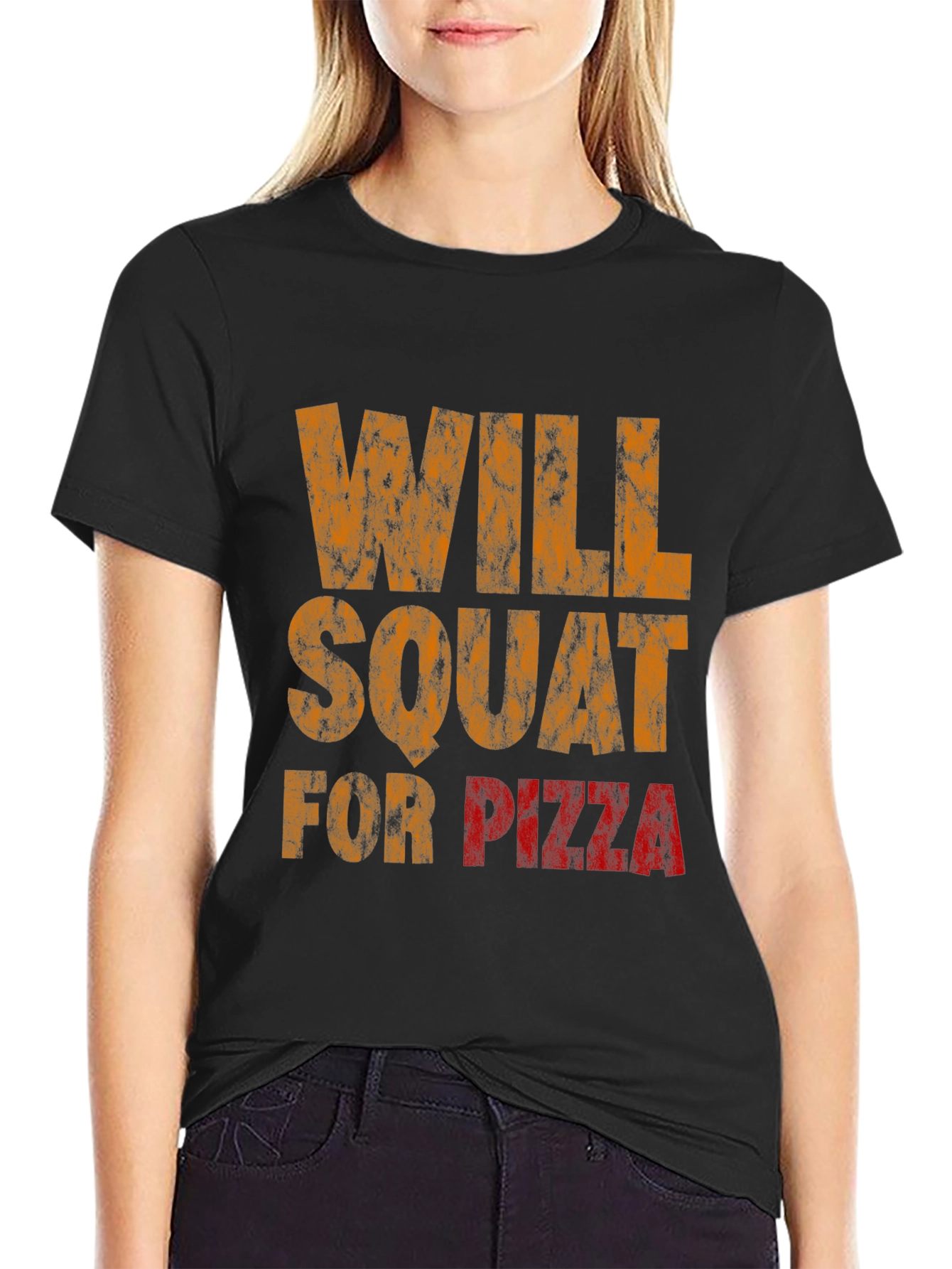 Will Squat For Pizza Graphic T-Shirt