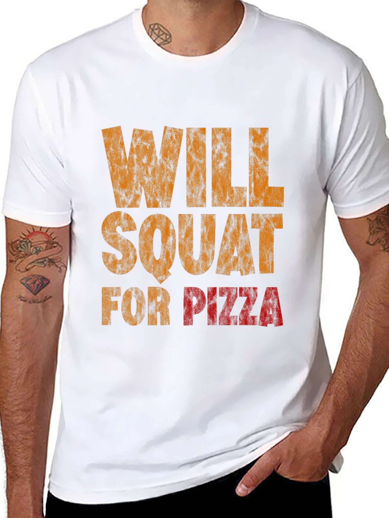 Will Squat For Pizza Graphic T-Shirt