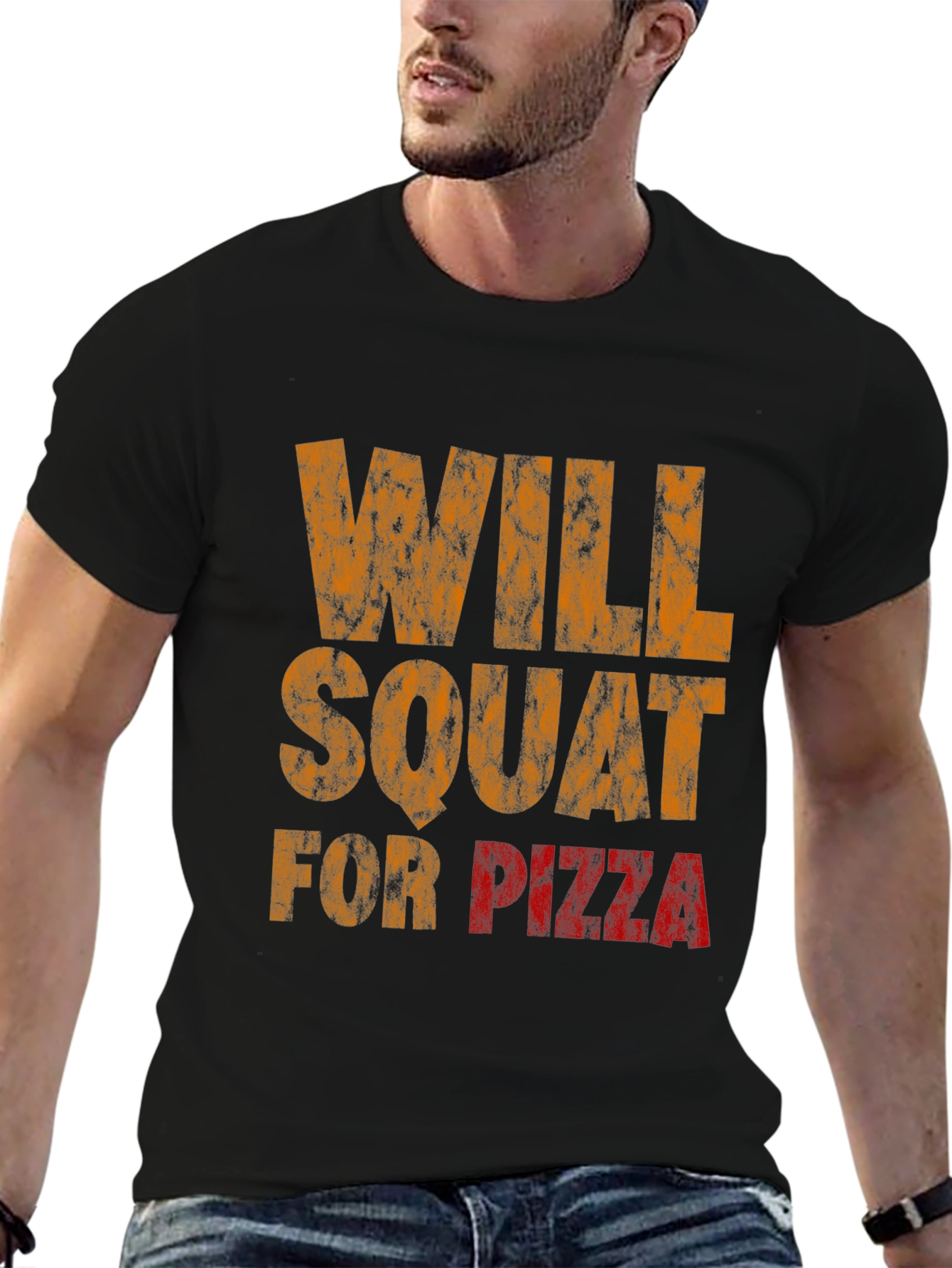 Will Squat For Pizza Graphic T-Shirt