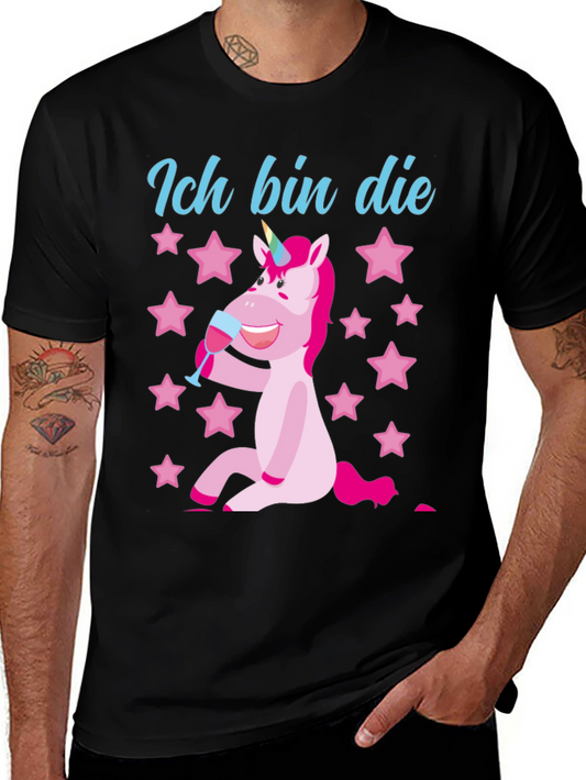 Ich Bin Die T-Shirt Unicorn Wine Stars