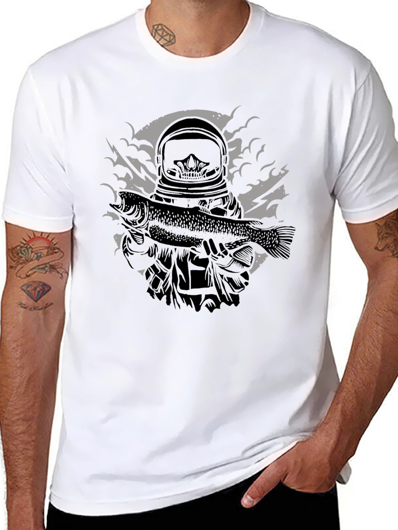 Astronaut Fish Graphic T-Shirt