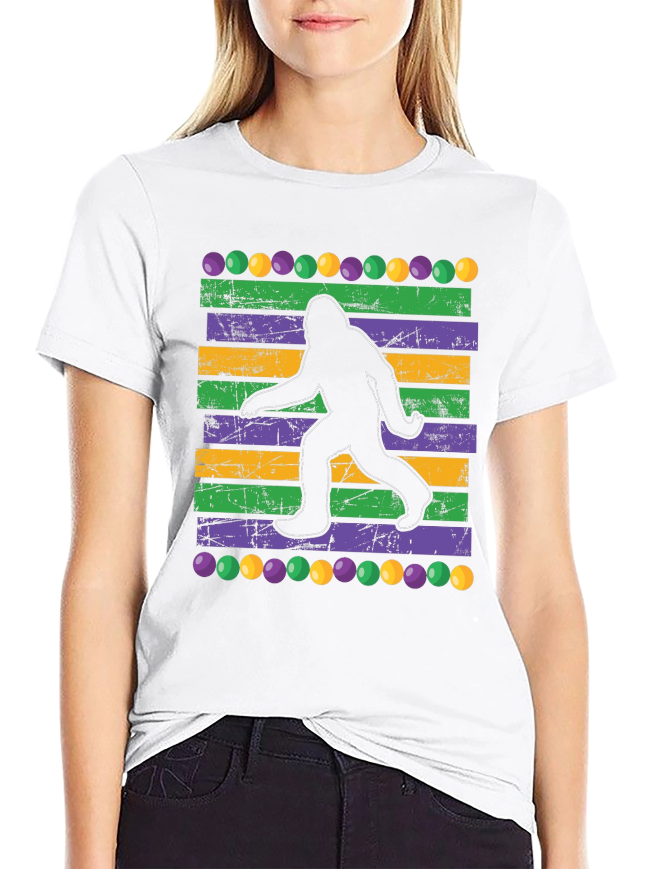 Mardi Gras Bigfoot Tee - Unisex Celebration Shirt