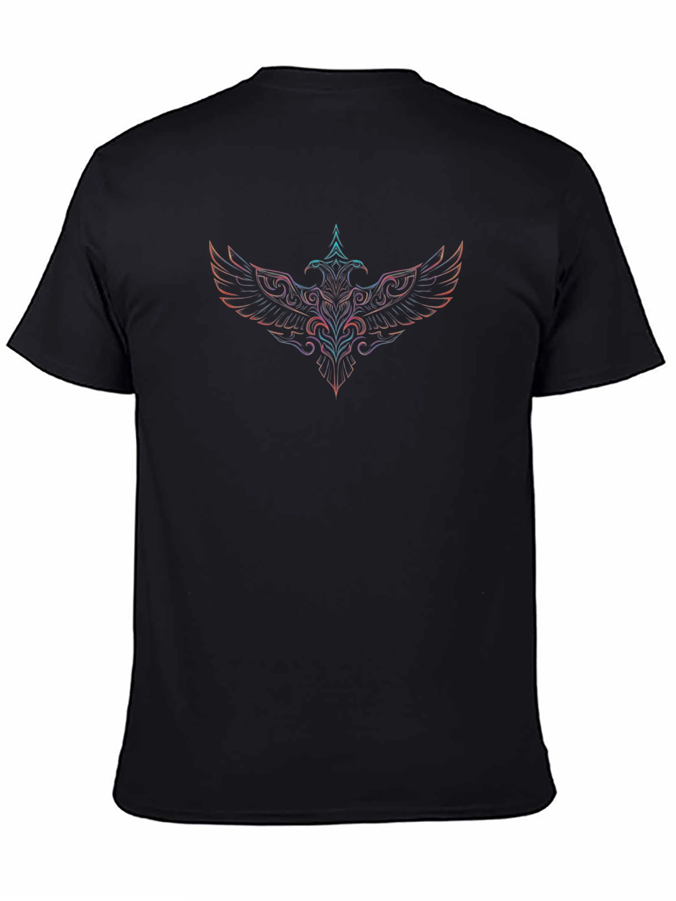 Neon Phoenix Graphic Black T-Shirt