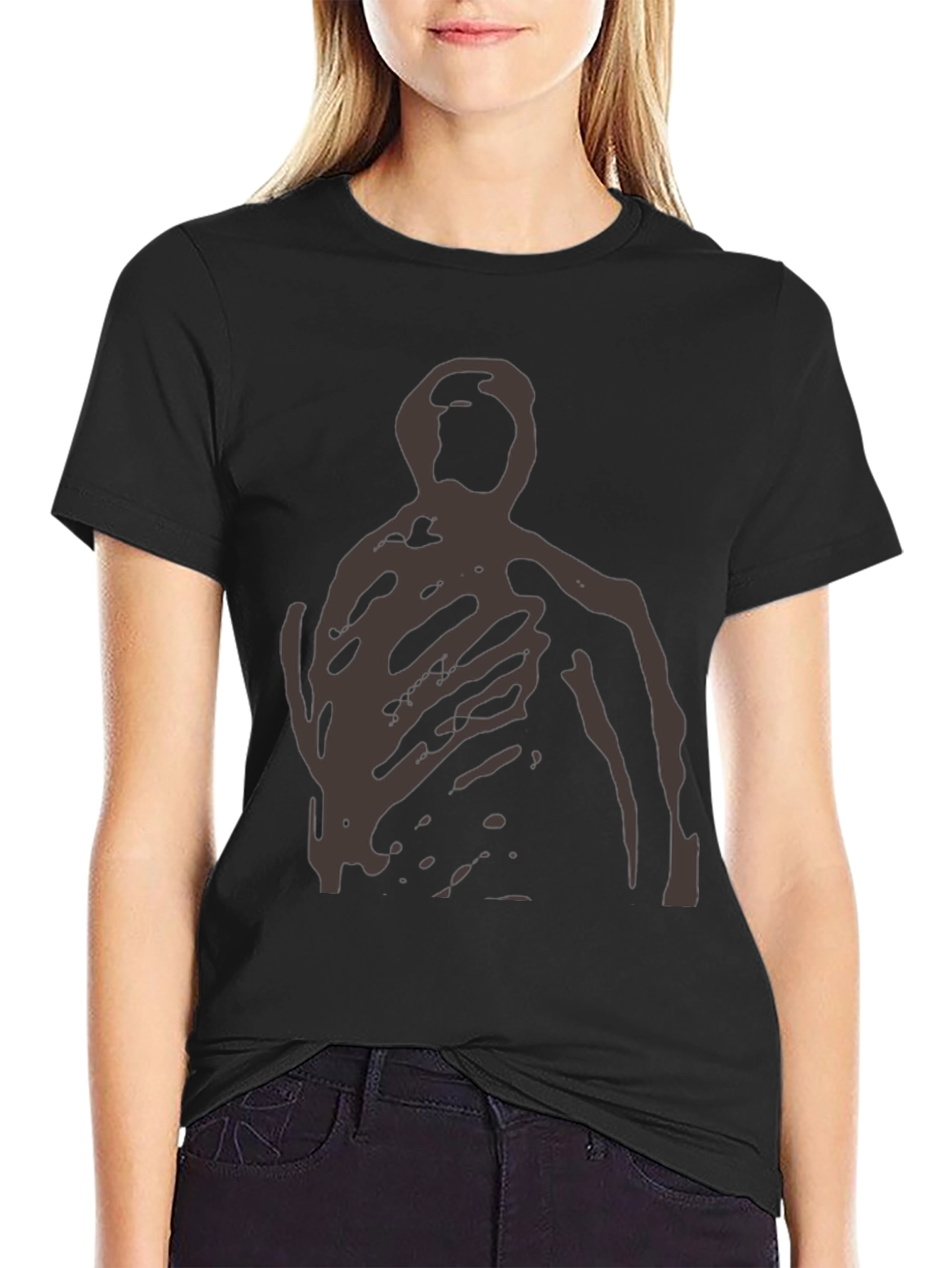 Abstract Figure Black T-Shirt - Modern Art Tee
