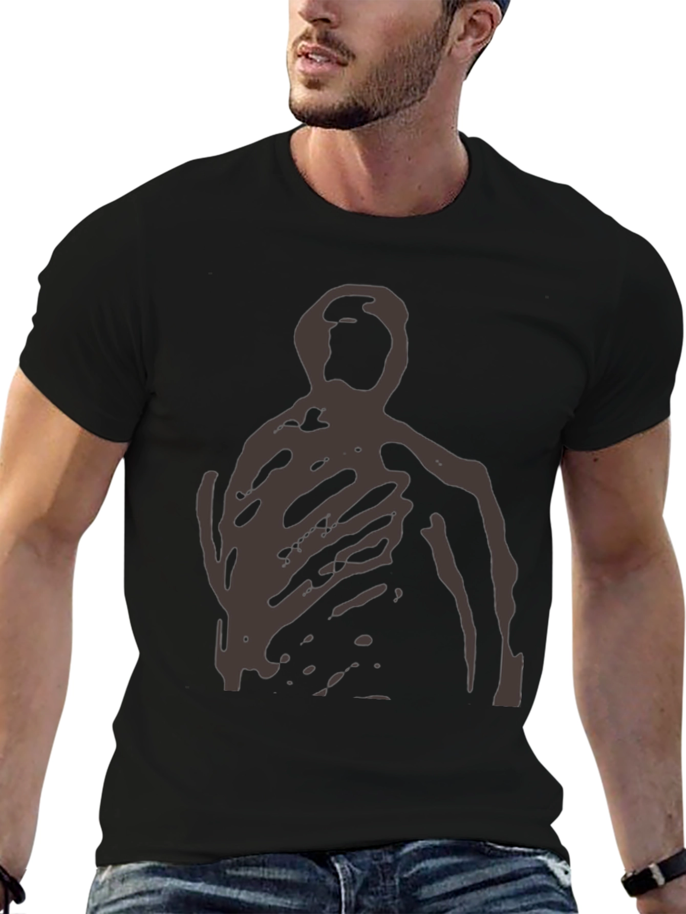 Abstract Figure Black T-Shirt - Modern Art Tee