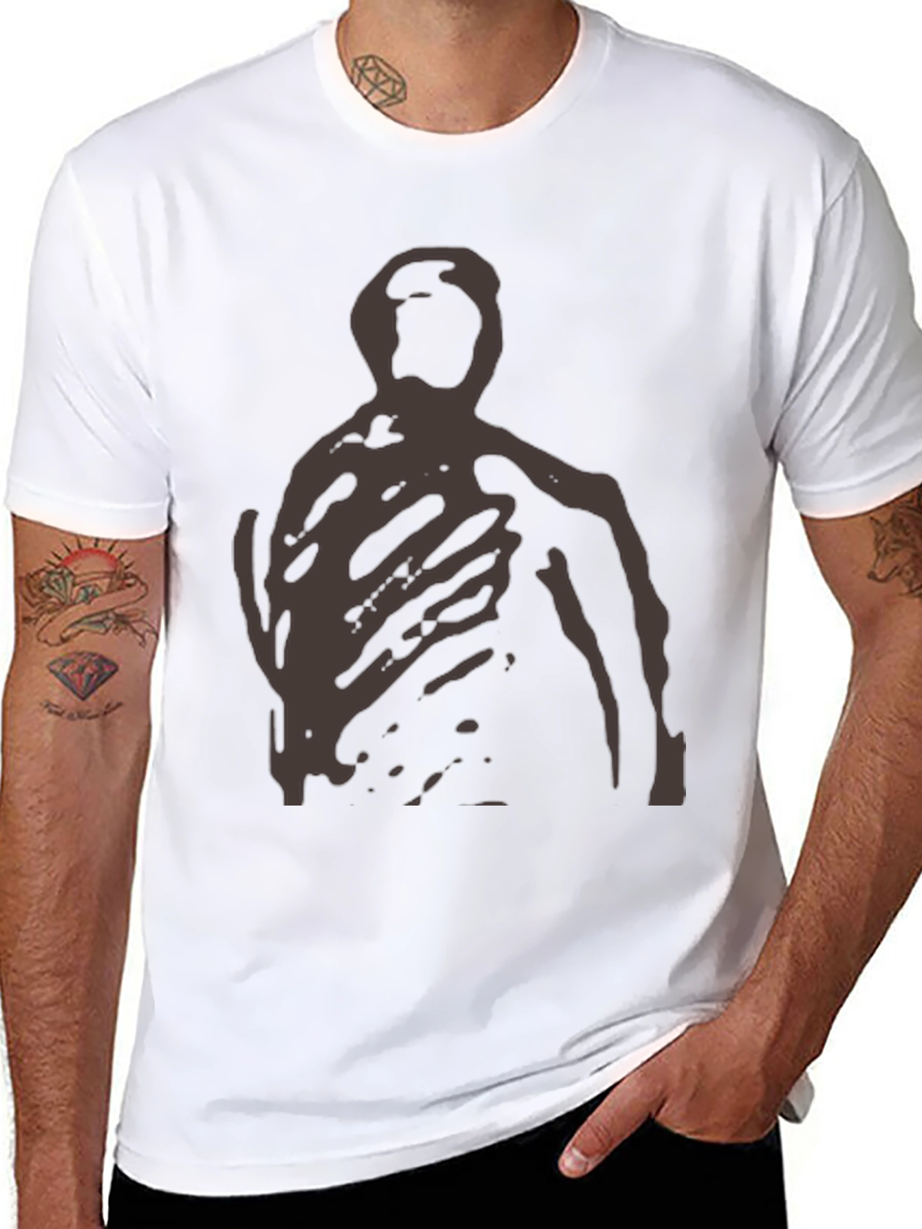Abstract Figure Black T-Shirt - Modern Art Tee