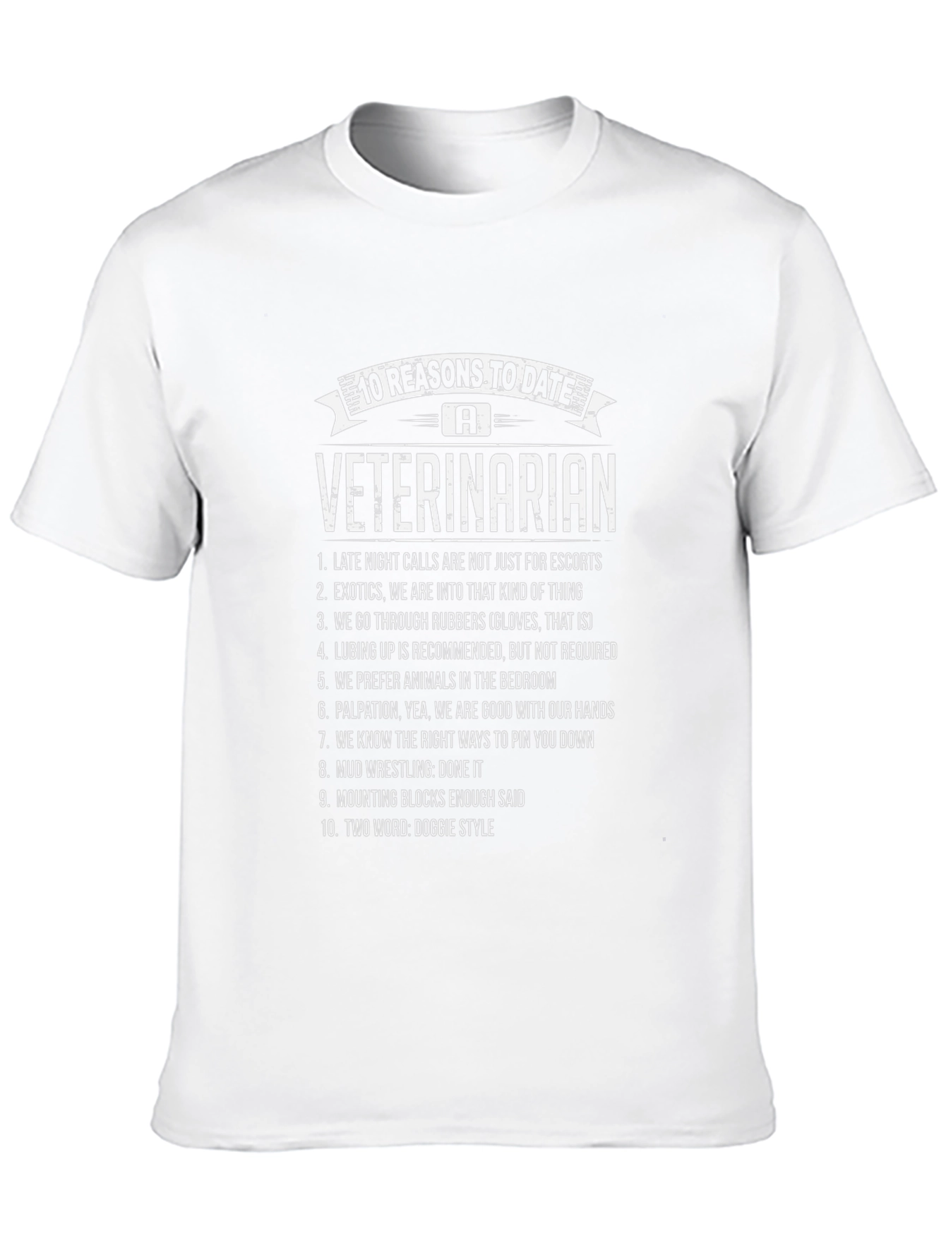 10 Reasons to Date a Veterinarian Black T-Shirt
