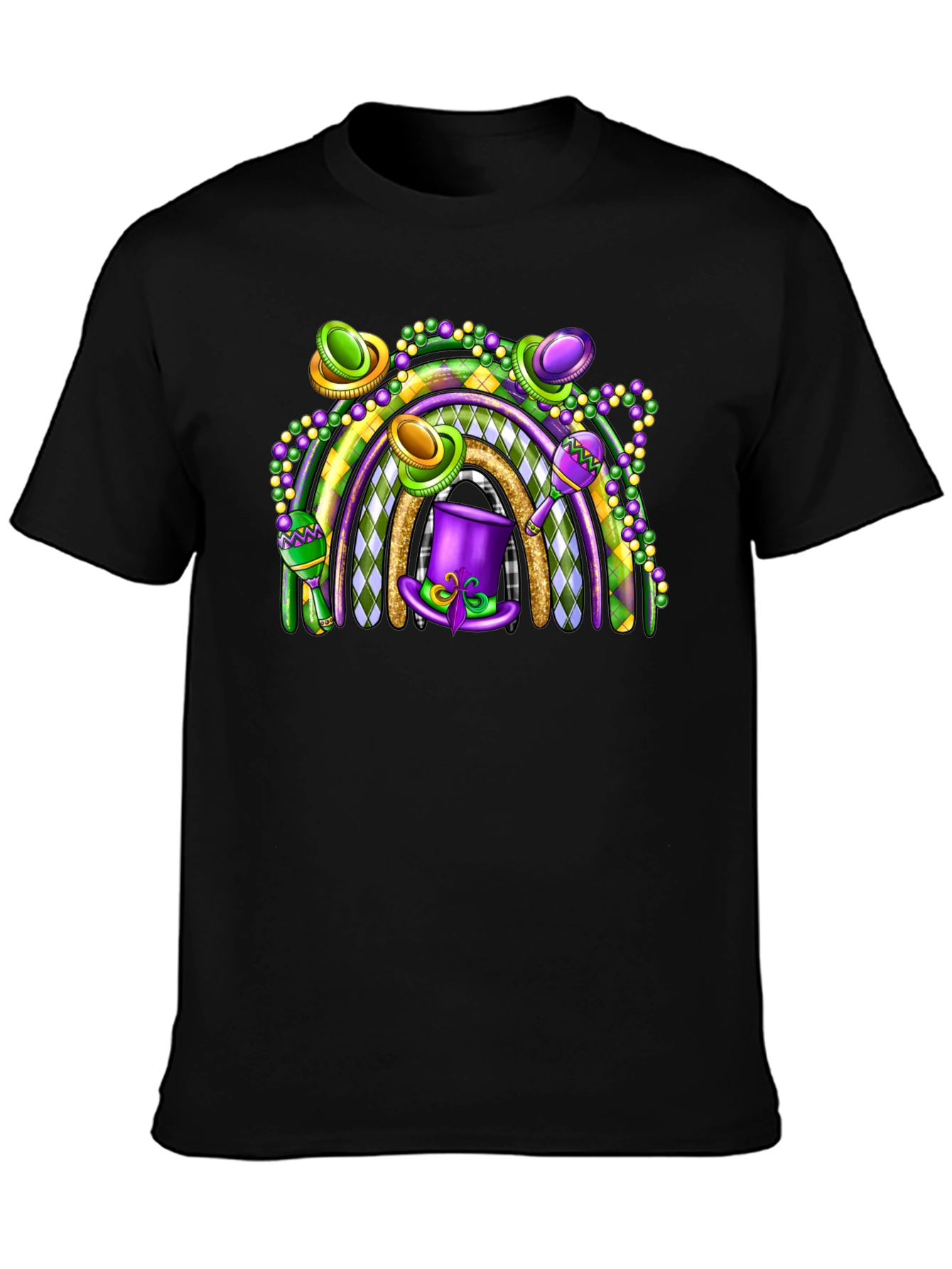 Mardi Gras Rainbow Graphic Tee