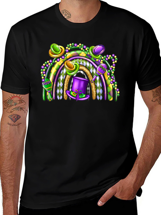 Mardi Gras Rainbow Graphic Tee