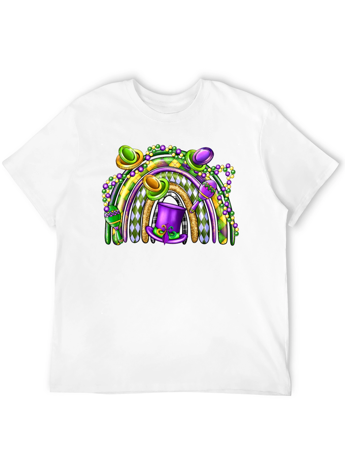 Mardi Gras Rainbow Graphic Tee