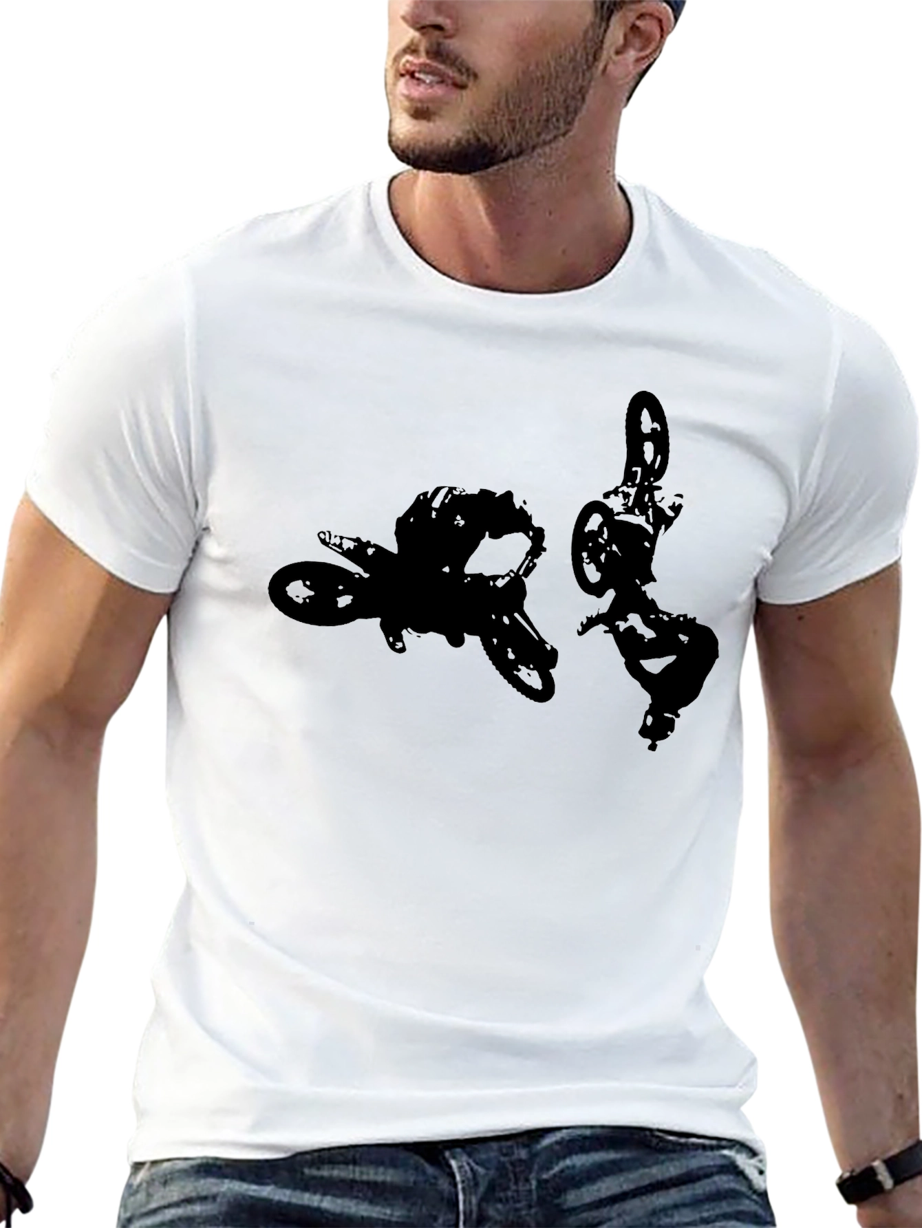 Motocross Silhouette Black T-Shirt