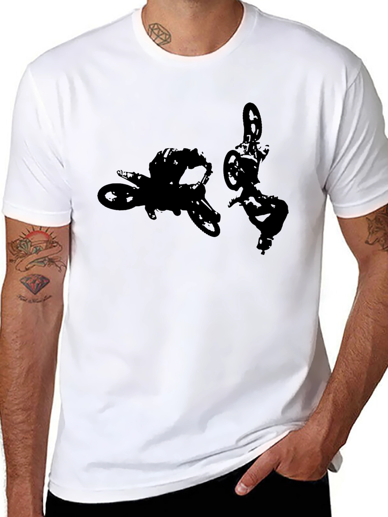 Motocross Silhouette Black T-Shirt