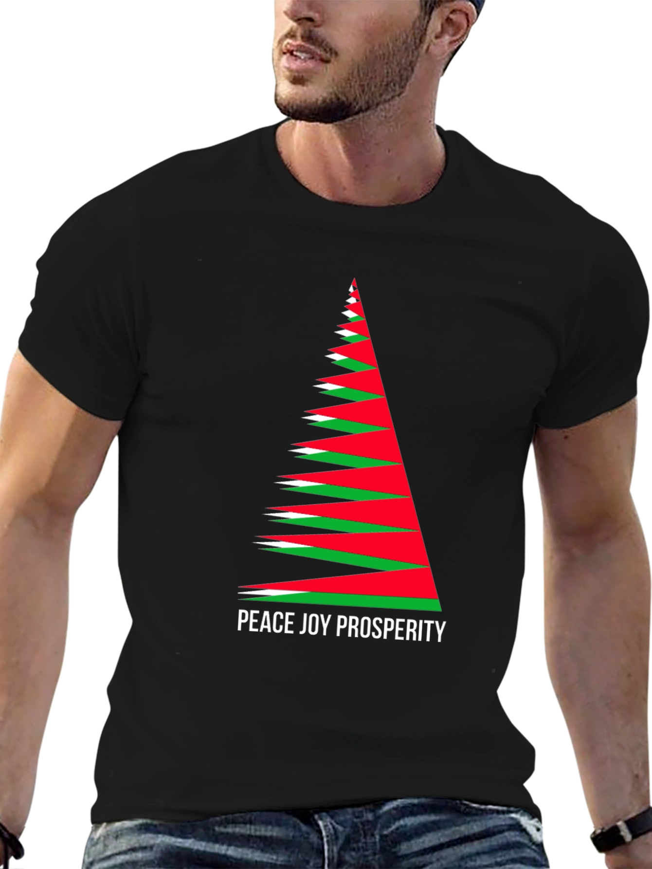 Holiday Peace Joy Prosperity Christmas Tree T-Shirt