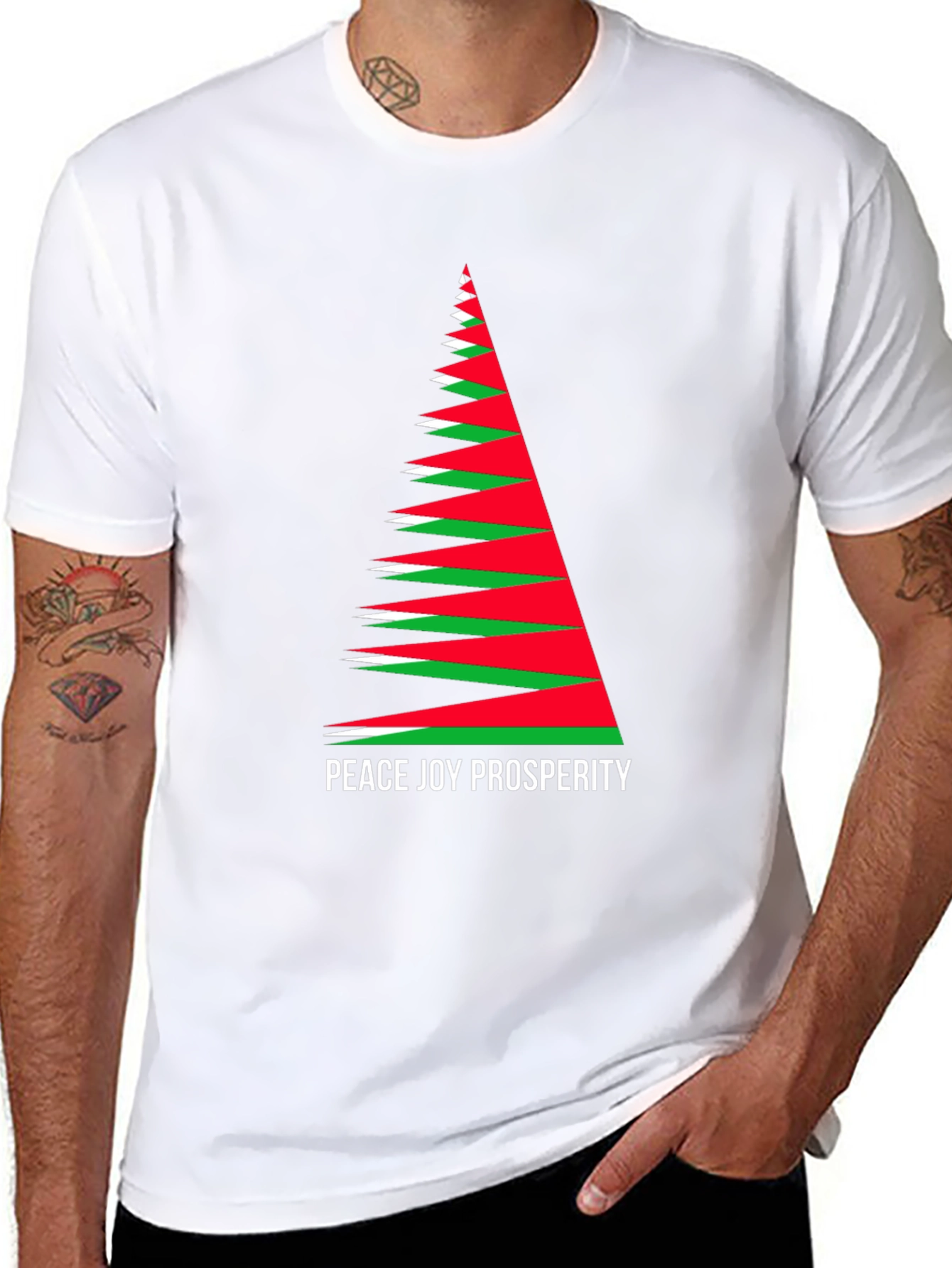 Holiday Peace Joy Prosperity Christmas Tree T-Shirt