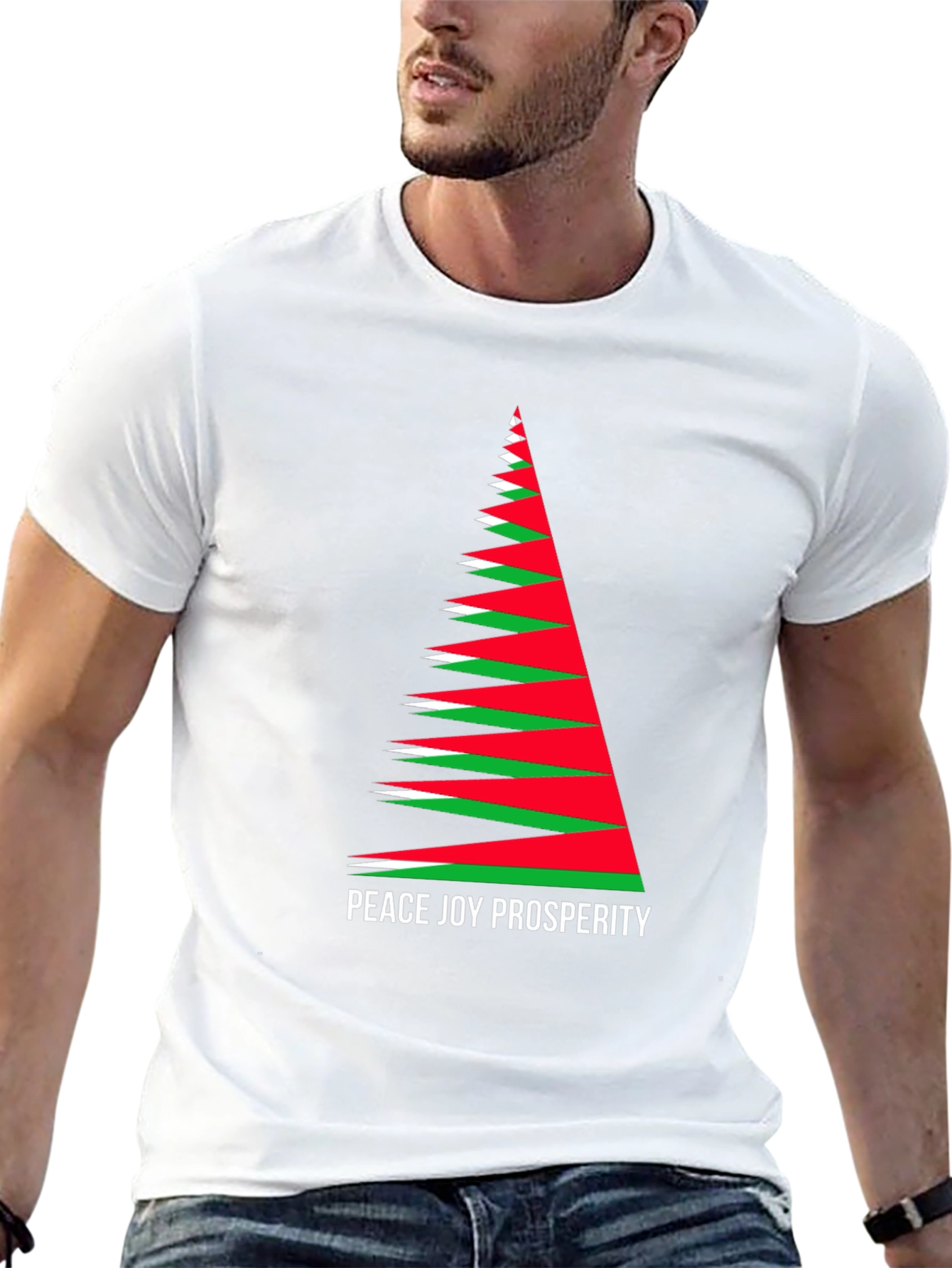 Holiday Peace Joy Prosperity Christmas Tree T-Shirt